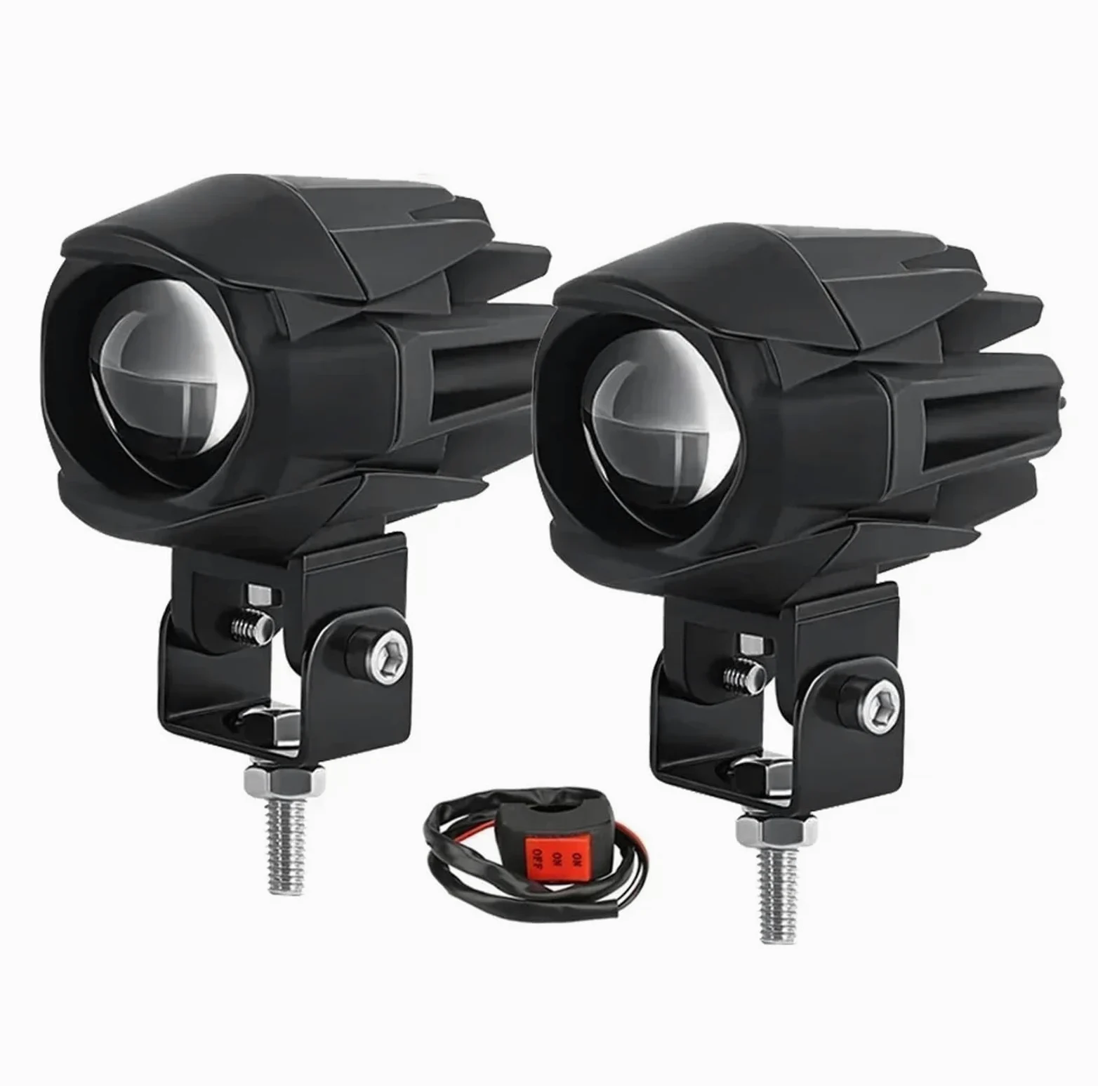 Motocicleta Antiniebla Foco LED para Motocicleta, Faro Antiniebla De Dos Colores, Luz De Conducción, Accesorios Auxiliares para Motocicletas, Faros Antiniebla