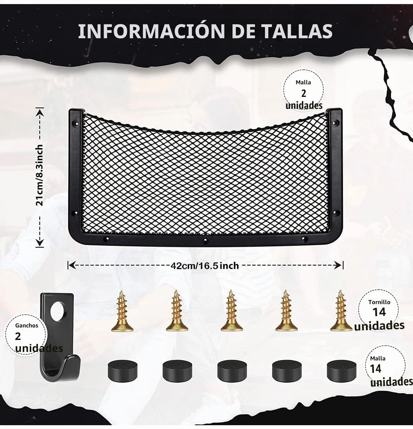 EINESIN Red Almacenamiento Caravana de Abs/Coche, Organizador para Almacenamiento, Multifuncional Red Maletero de Coche Asiento para Equipaje, Autocaravanas, Barcos, Hogar