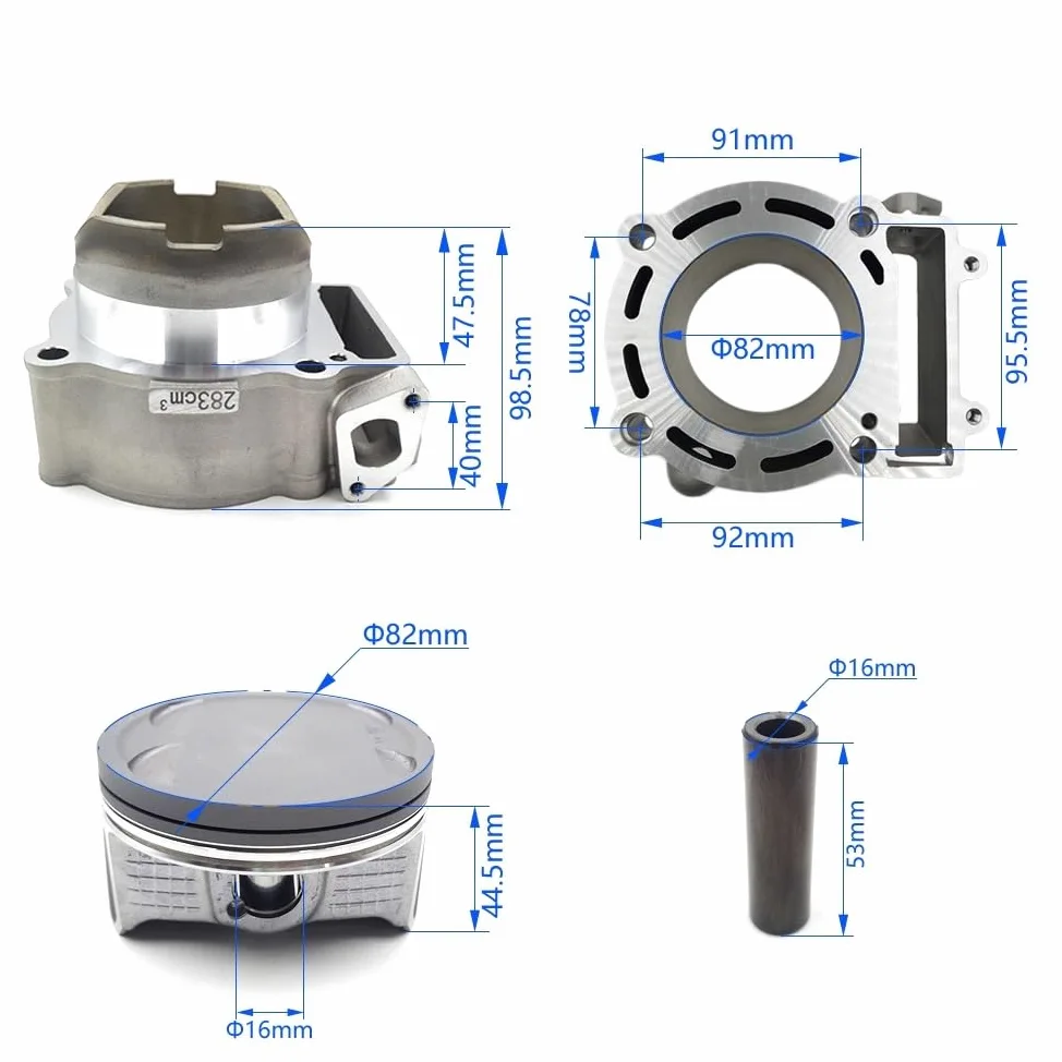 Pieza DE Recambio Junta de Bloque de Motocicleta, Kit de Anillo de Pasador de pistón de Bloque de Aire de Motor NC300S Fit For Moto de DOHC de 300cc(Piston Kit)
