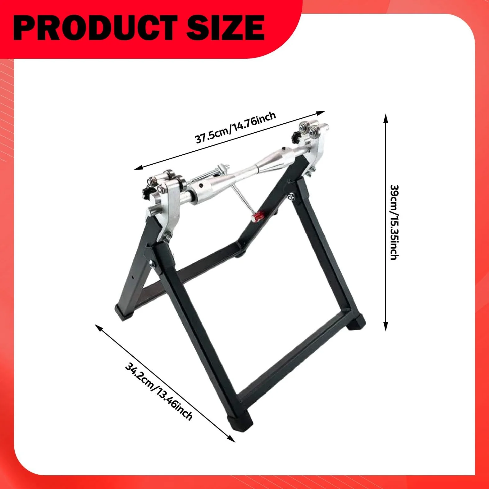 Oshhni Equilibrador de ruedas para motocicletas Soporte para equilibrar ruedas de motocicletas Accesorios estables para trabajo pesado Herramienta para, Plata