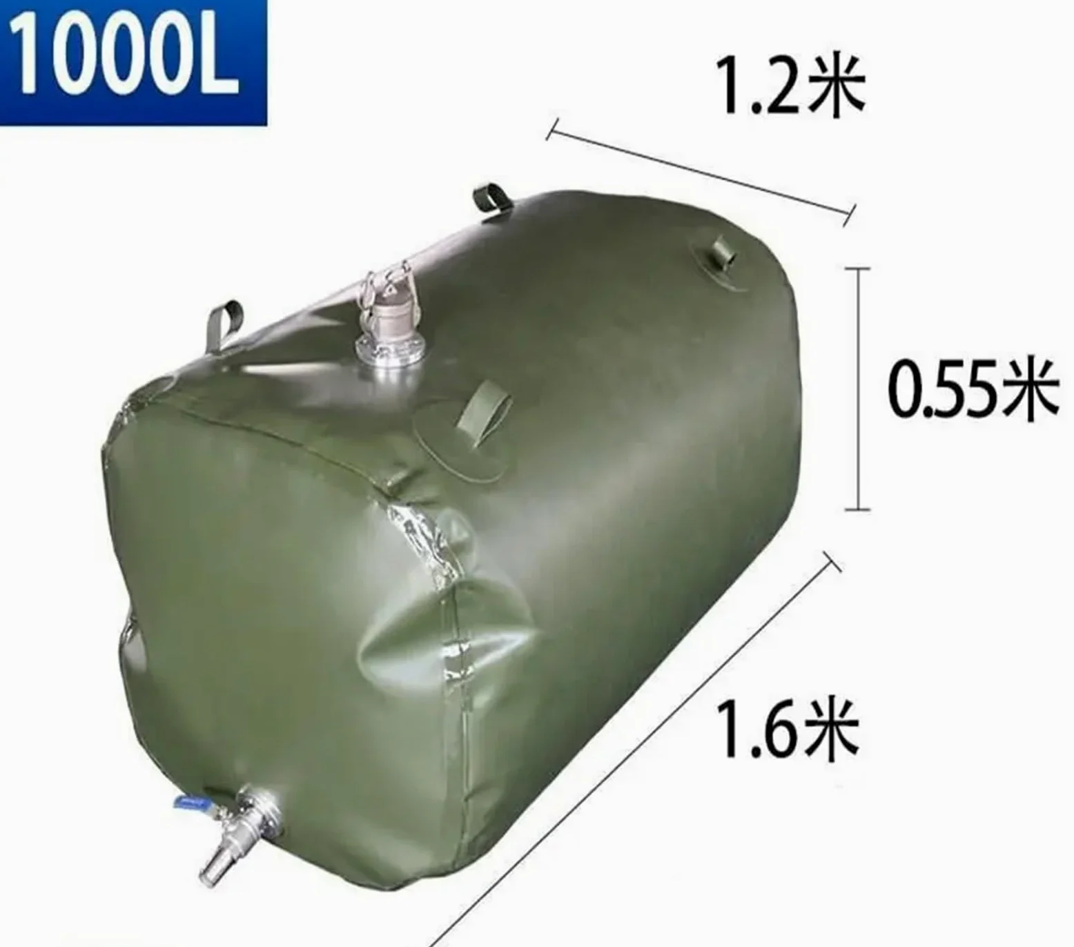 combustible Doble Bolsa de aceite de 1000L, gran capacidad, espesamiento, tanque de almacenamiento de aceite grande plegable