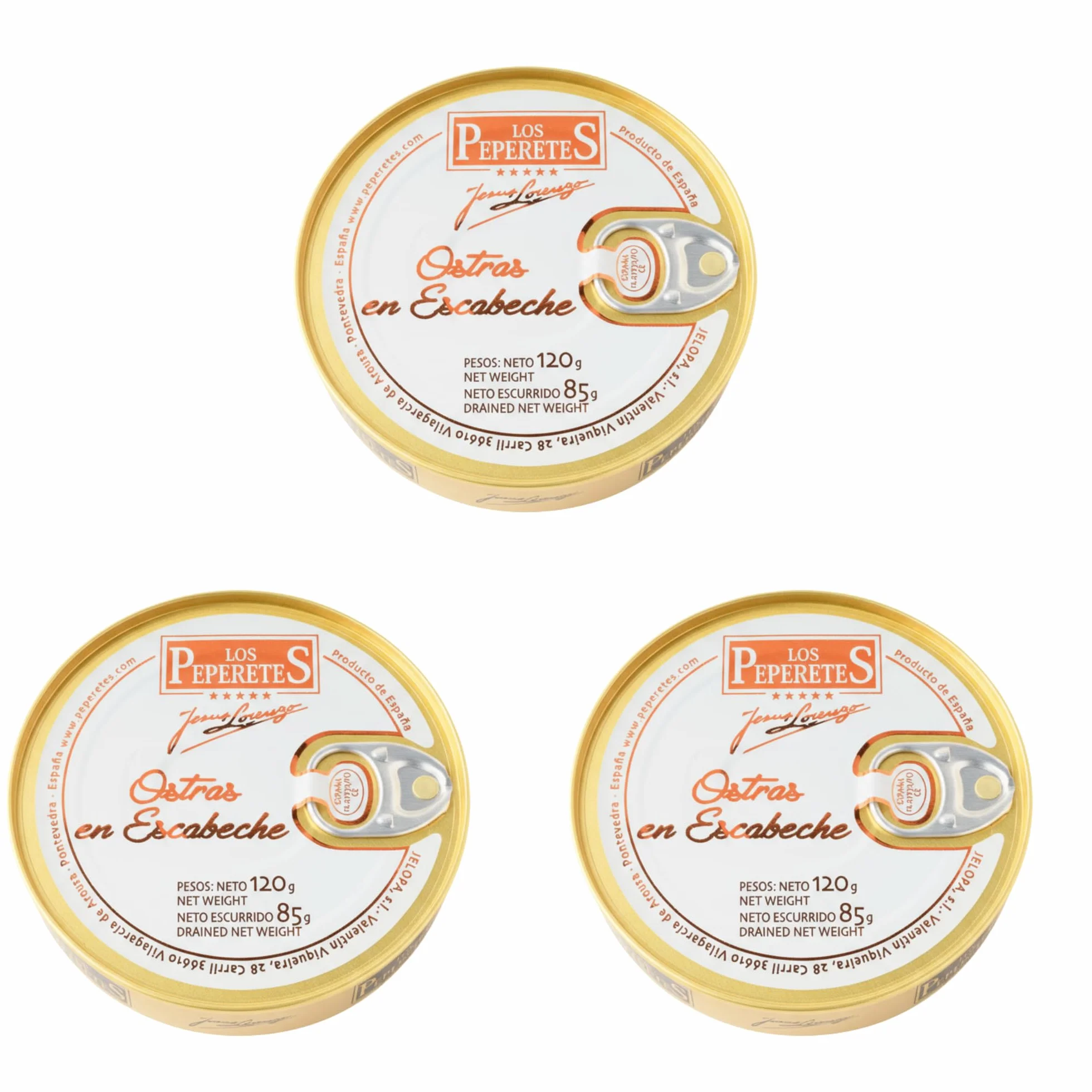 LOS PEPERETES Ostras del Atlántico 120 g Marisco Gallego Gourmet Conserva Artesanal