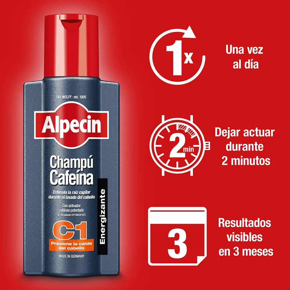 Alpecin Champú y Loción Anticaída Cafeína C1 y Cafeína Liquida para Hombre