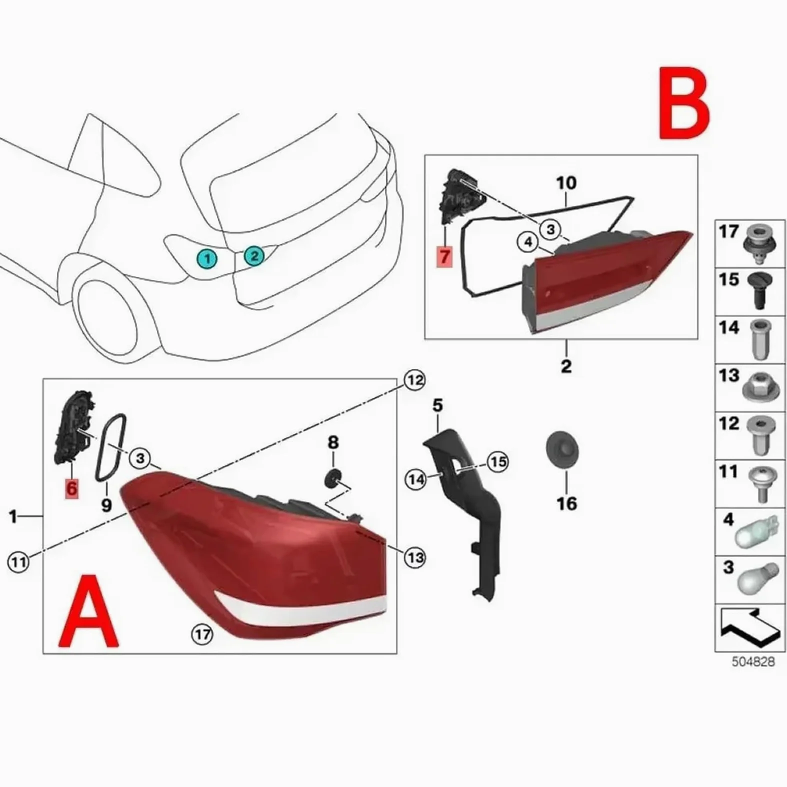 Para X1 F48 F49 2016 2017 2018 2019 Soporte De Enchufe Bombilla Luz Trasera Coche Conector Freno Con Faros Traseros Coche(A Socket Right)