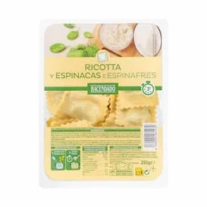 Hacendado Pasta Fresca Ravioli Ricotta y Espinacas 250 g Pack 2