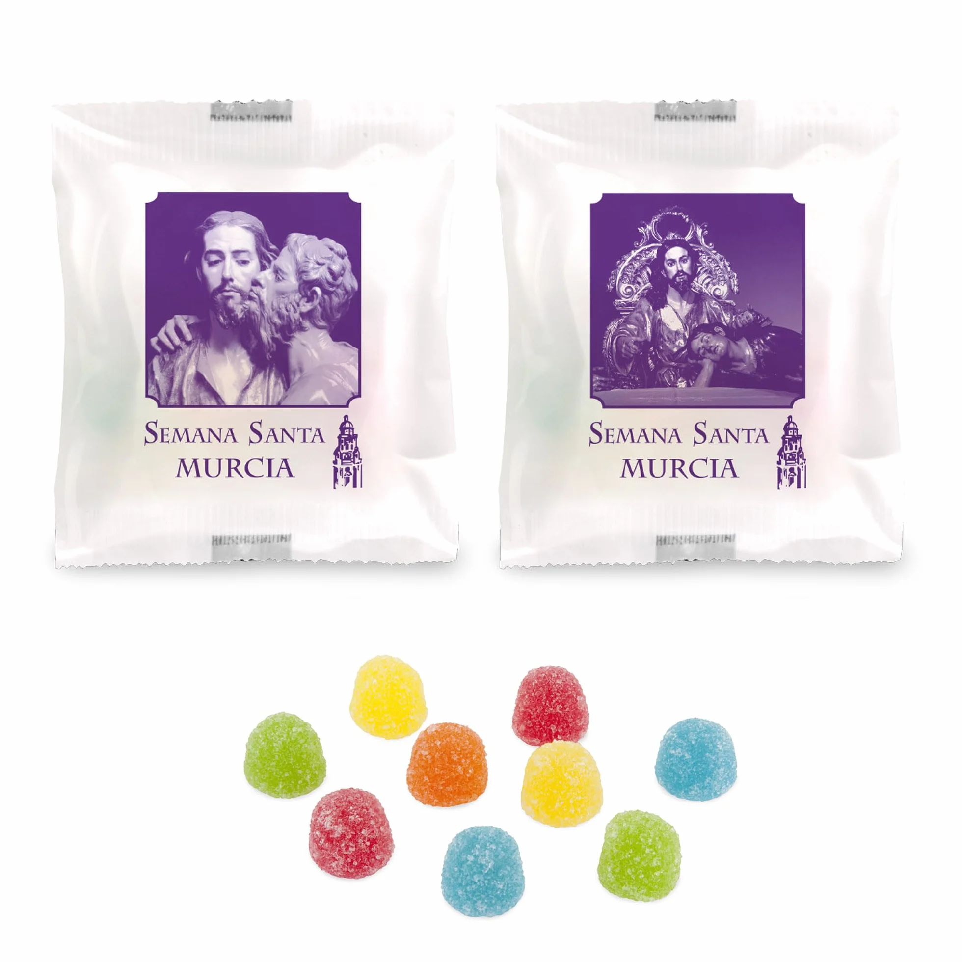 Caramelos Cerdán Gominolas Semana Santa Murcia con Imágenes de Salzillo y Recuerdos de Murcia Sabores Surtidos Bolsa 500g