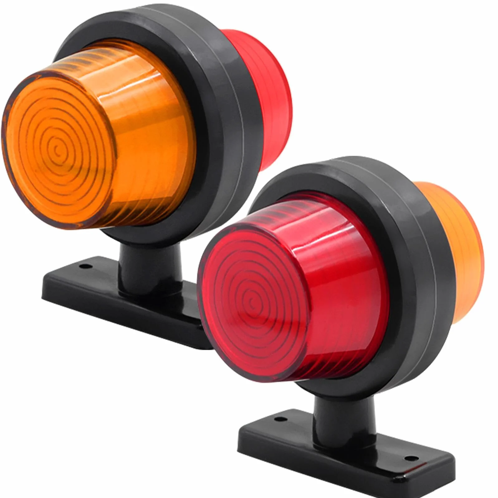 2PCS LED luces de posición lateral 12V 24V, indicadores laterales de remolque universales luces de liquidación advertencia de doble cara luces para remolque camión RV (Amarillo&Rojo)