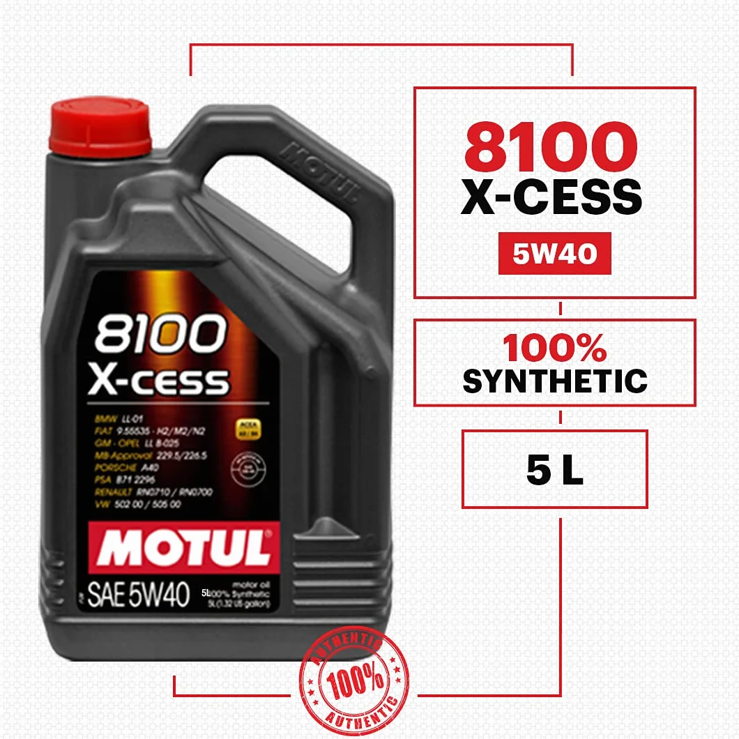 Motul 102870 - Aceite de motor 8100 X-cess (5W40, 5L)