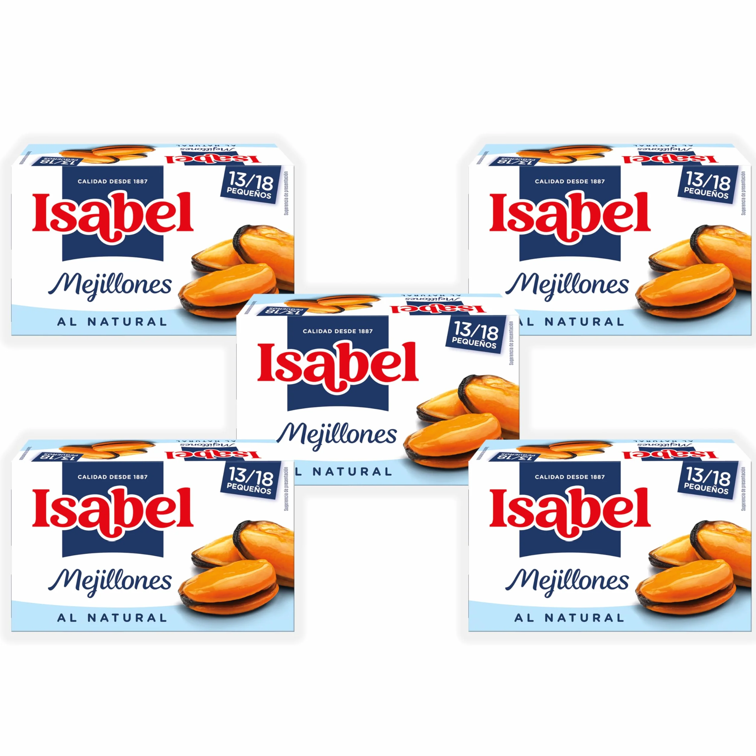 Isabel Mejillones al Natural 13-18 piezas Pack de 5