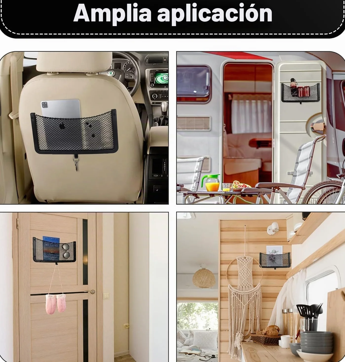 EINESIN Red Almacenamiento Caravana de Abs/Coche, Organizador para Almacenamiento, Multifuncional Red Maletero de Coche Asiento para Equipaje, Autocaravanas, Barcos, Hogar