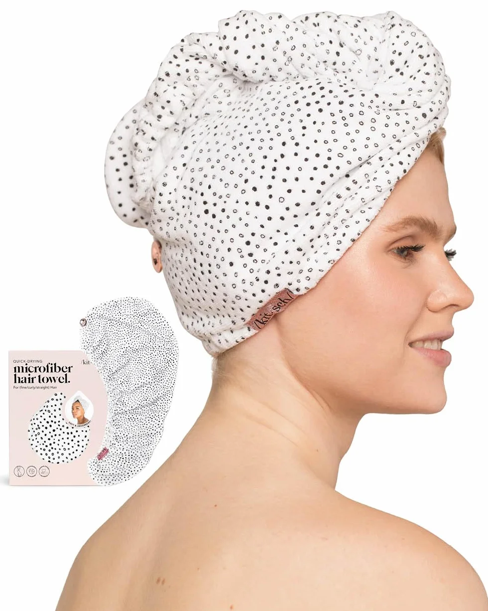 Kitsch Toalla de Microfibra para Cabello, Envoltura de Secado Rápido para Cabello Rizado