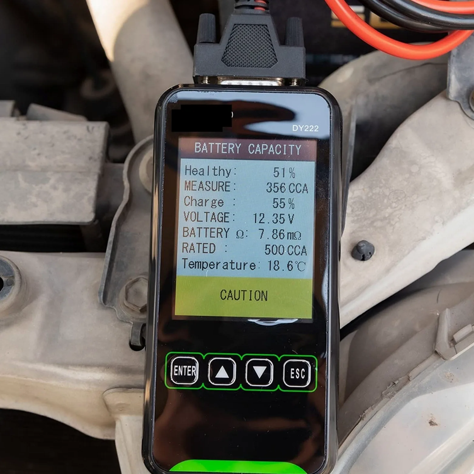 Comprobador de baterias de Coche DY222 12V / 24V Tester de Carga de la batería de automóviles Multifuncional Batería Salud de Salud Sistema de batería automotriz Sistema de batería Accesorios
