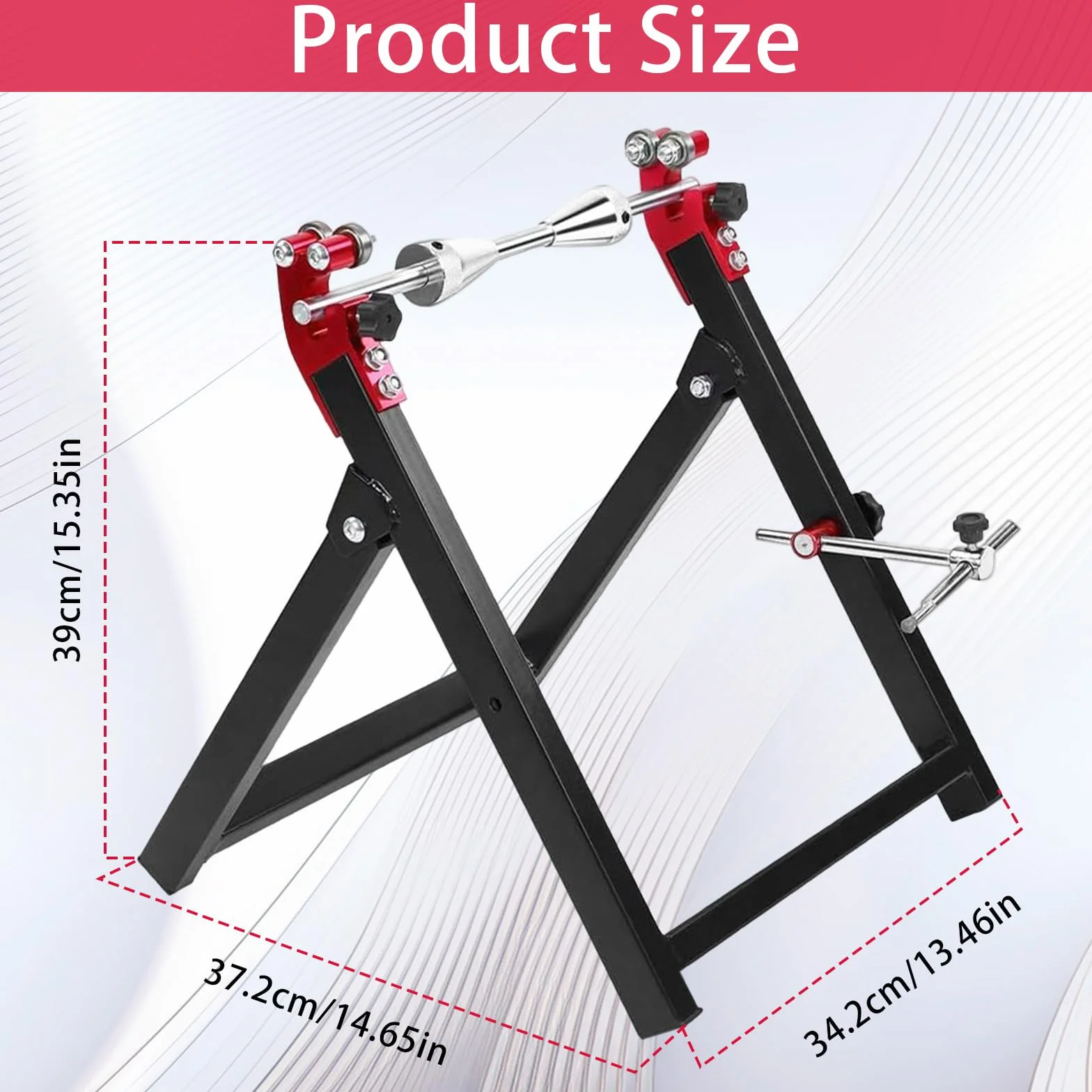 Balanceadora de Neumáticos, Soporte de Equilibrio de 34,2 * 37,2 * 39 cm para Ruedas de Motocicleta con Accesorios de Instalación, Soporte de Centrado de Hecho para Neumáticos de 5 * 23 Pulgadas