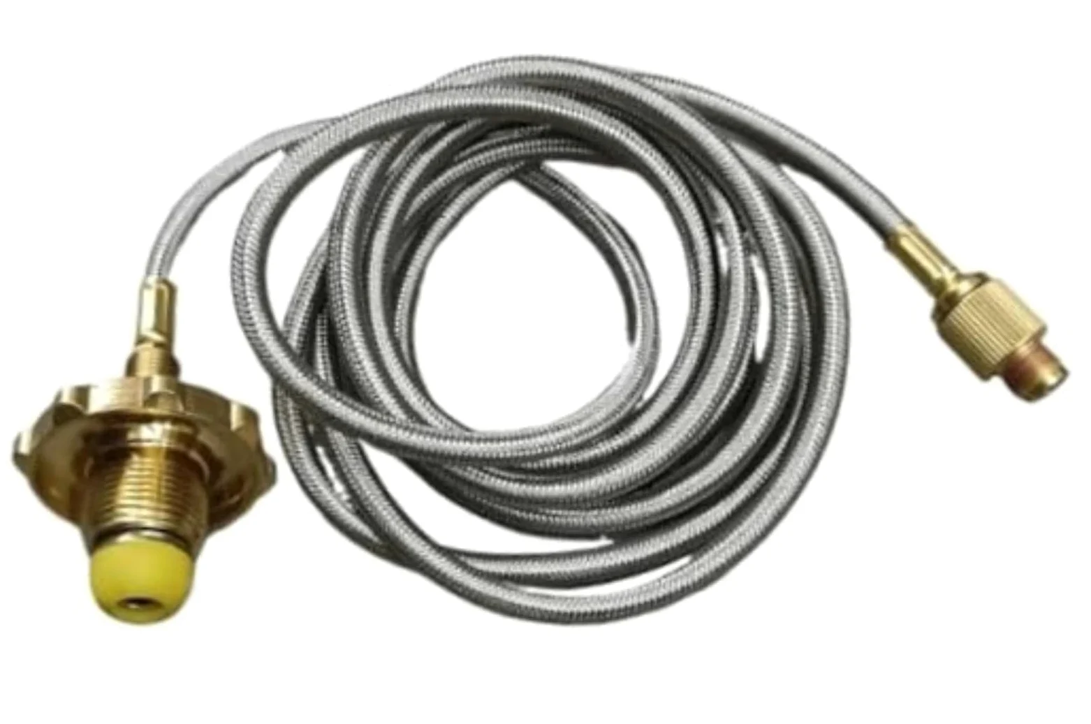 Tubo de conexión de gas Manguera trenzada de acero inoxidable Acoplador de cilindro de gas plano Botella de conector de campamento de picnic, para tanque manguera flexible de escape de