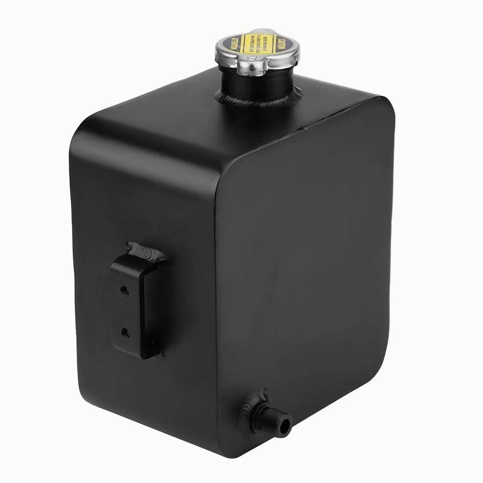Depósito de expansión de refrigerante universal, depósito de tanque de desbordamiento de expansión de recuperación de refrigerante de radiador de aluminio de 2,5 l, depósito de agua con tapa