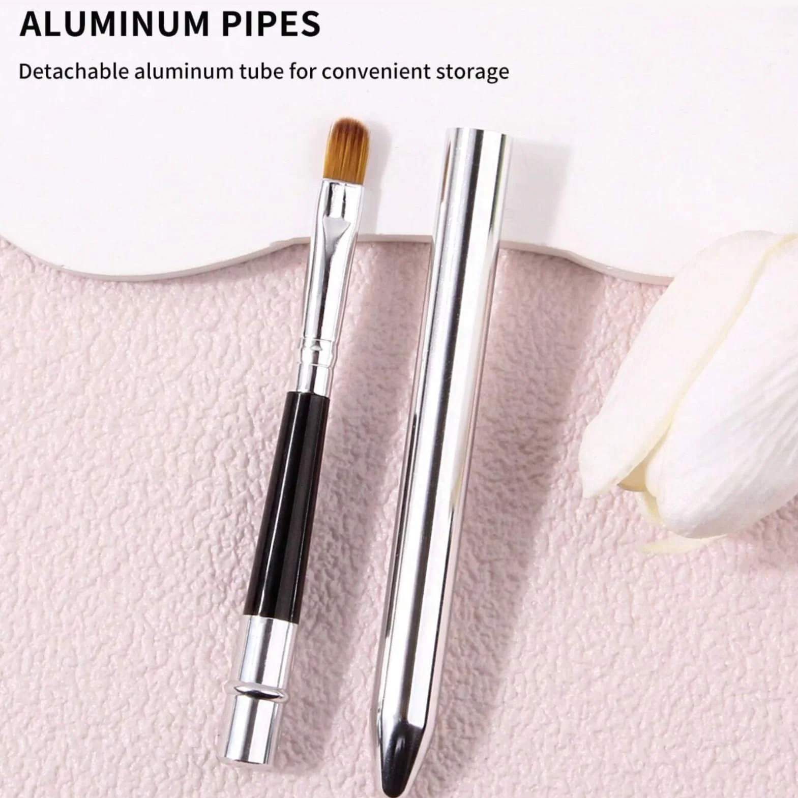 Pincel para Labios 2 Uds. Pinceles Corrector Retráctil Ergonómico Cepillo Labial Tubo Aluminio