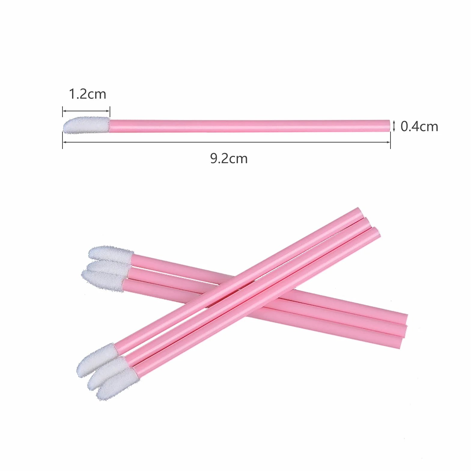 VEGCOO 300PCS Cepillos Desechables para Labios y Cejas (Rosa)