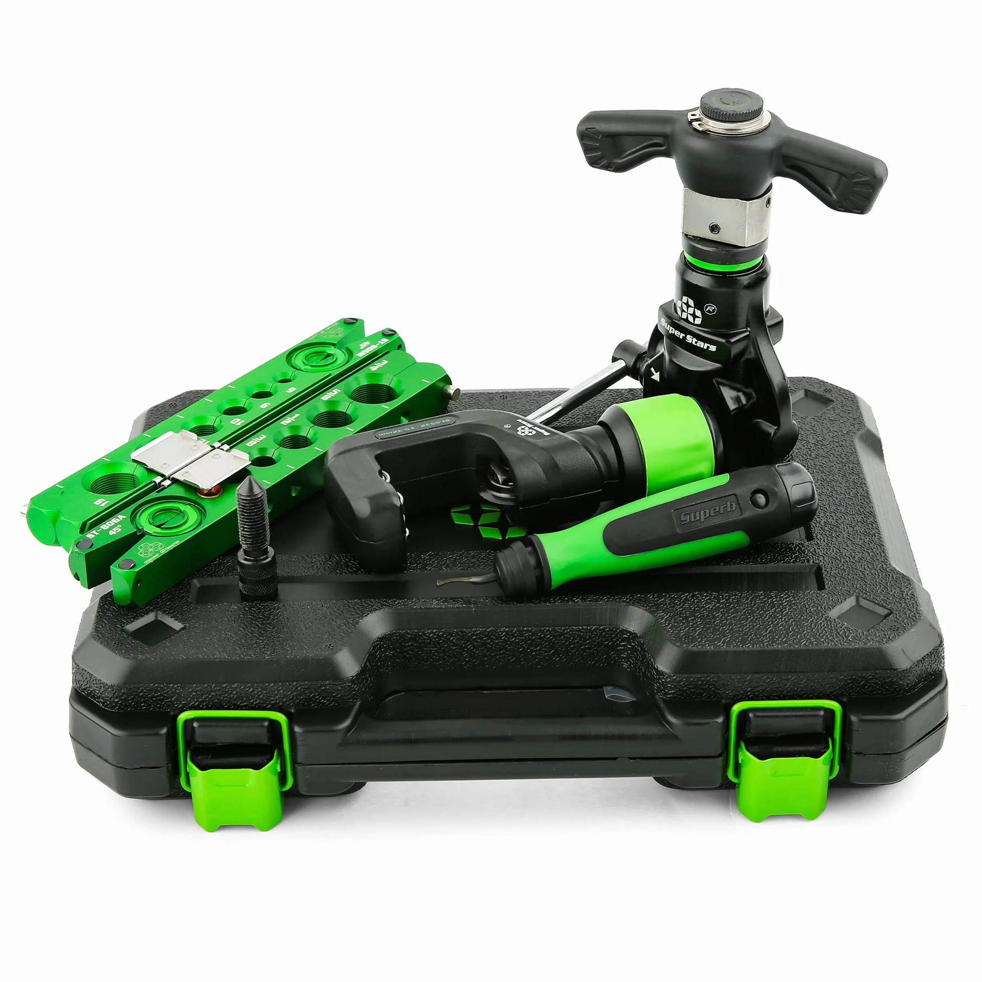 Super Stars Kit de herramientas de ensanchamiento tipo taladro inalámbrico de 1/10.2 cm-3/10.2 cm, herramienta de refrigeración de aire acondicionado excéntrico de 45° HVAC