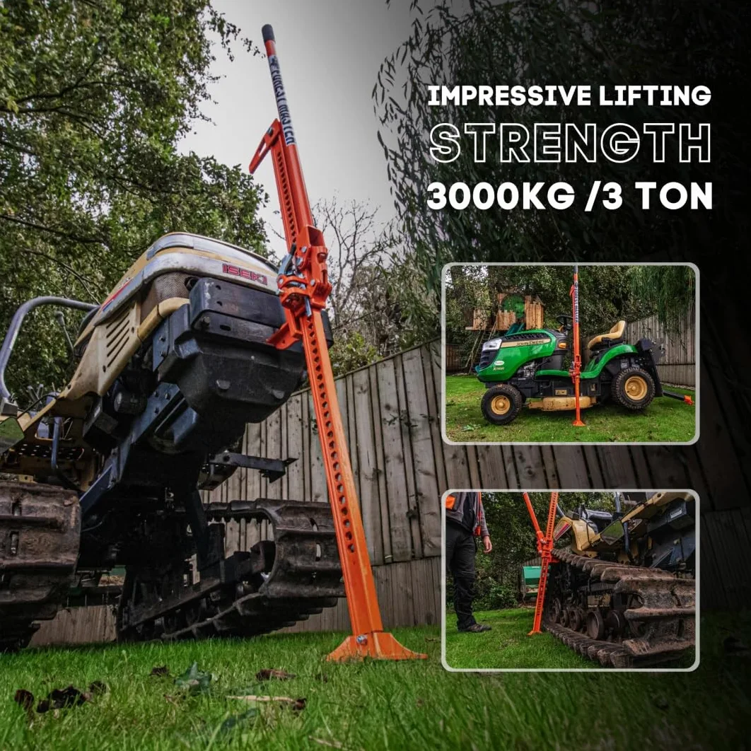 Forest Master FMFJ - Gato agrícola de 3000 kg (3 toneladas) - Gato de acero resistente de elevación de 1 metro para 4x4, recuperación todoterreno, uso automotriz y agrícola