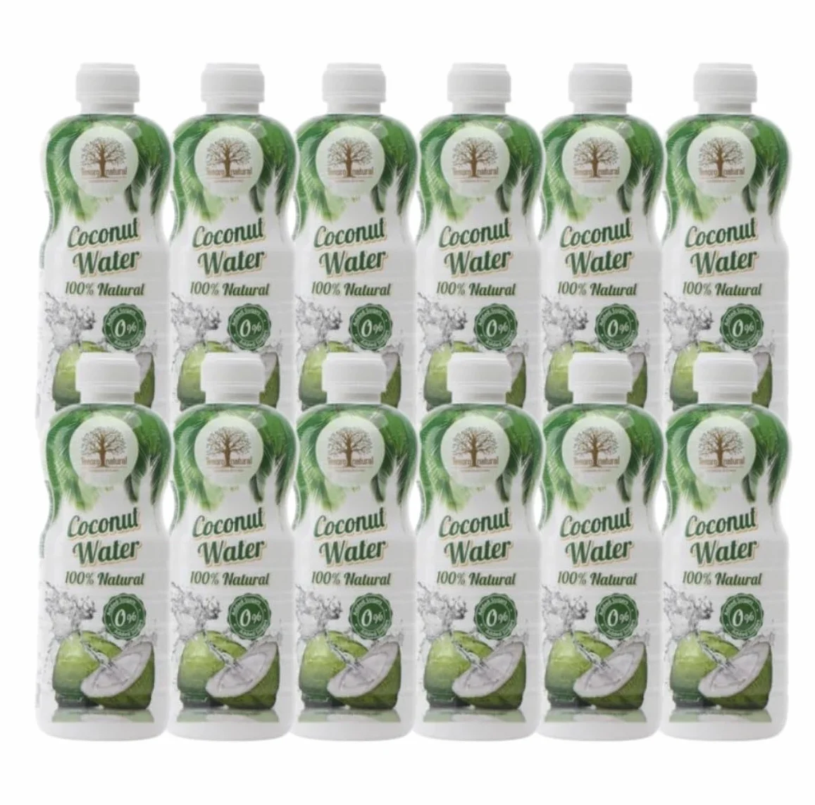 Tesoro Natural Agua de Coco 100% Pura Pack 12 x 1L, Bebida Hidratante Sin Azúcar