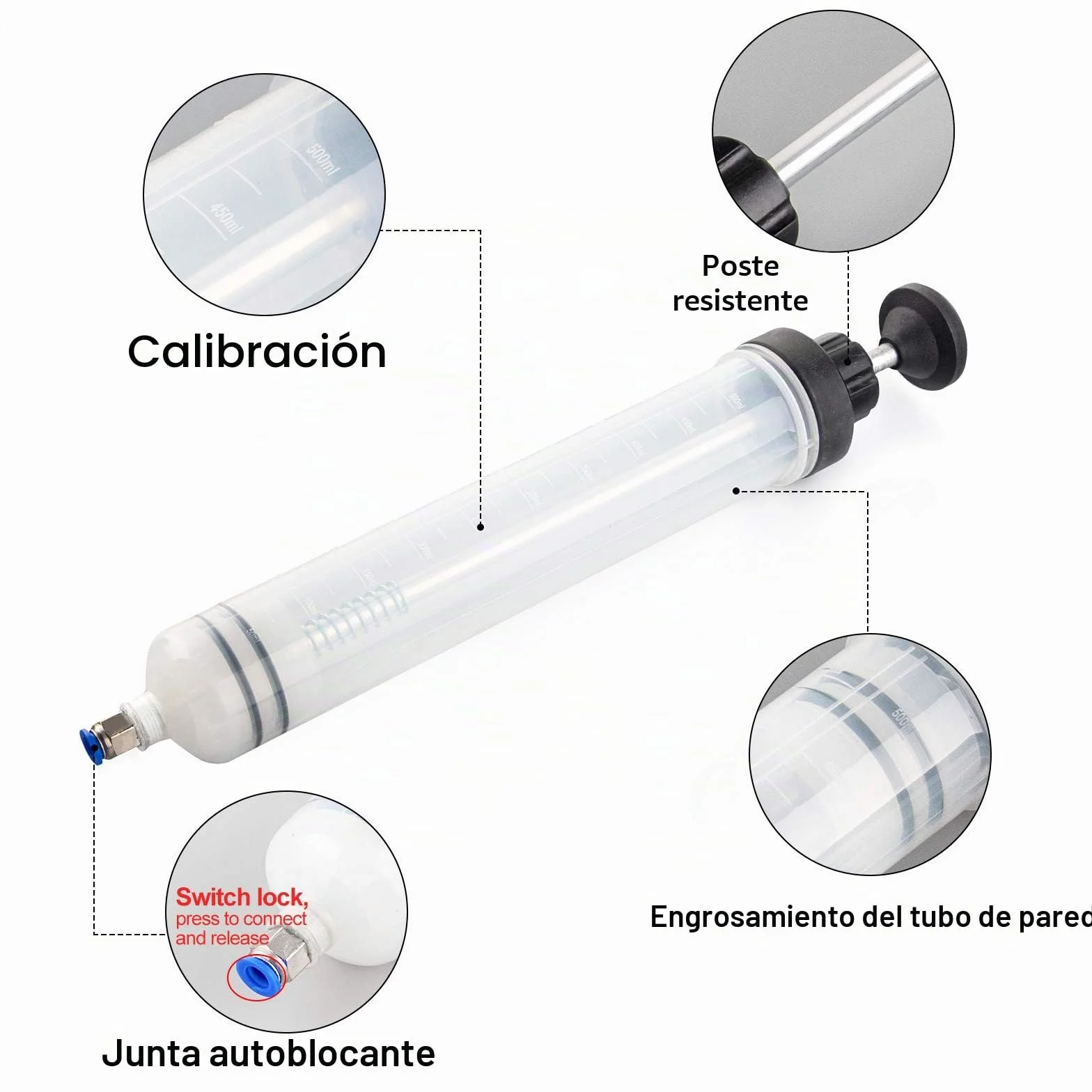 Aceite SuccióN Jeringa 500mL,Bomba Extractora De LíQuido, Bomba Manual De Aceite,Jeringa De SuccióN De Aceite con Manguera