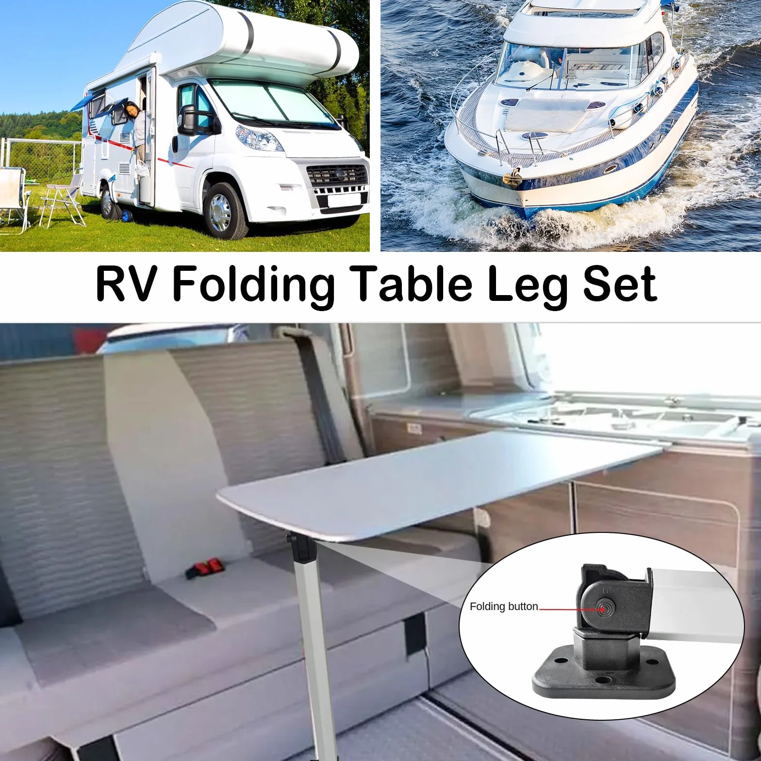 Pata De Mesa Extraíble Y Riel Deslizante Para Autocaravanas Y Yates, Pata De Mesa Plegable 51,5-78 cm Telescópica Para Autocaravanas Rieles Guía De 50 cm Soporte De Base Para Mesa De Autocaravana