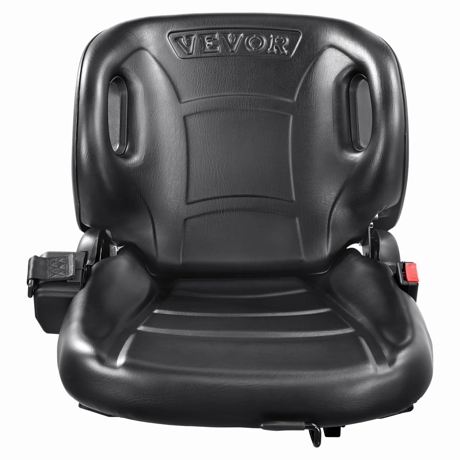 VEVOR Asiento universal para carretilla elevadora, asiento de tractor con respaldo de ángulo ajustable, microinterruptor y cinturón de seguridad, asiento envolvente para carretilla elevadora para exca