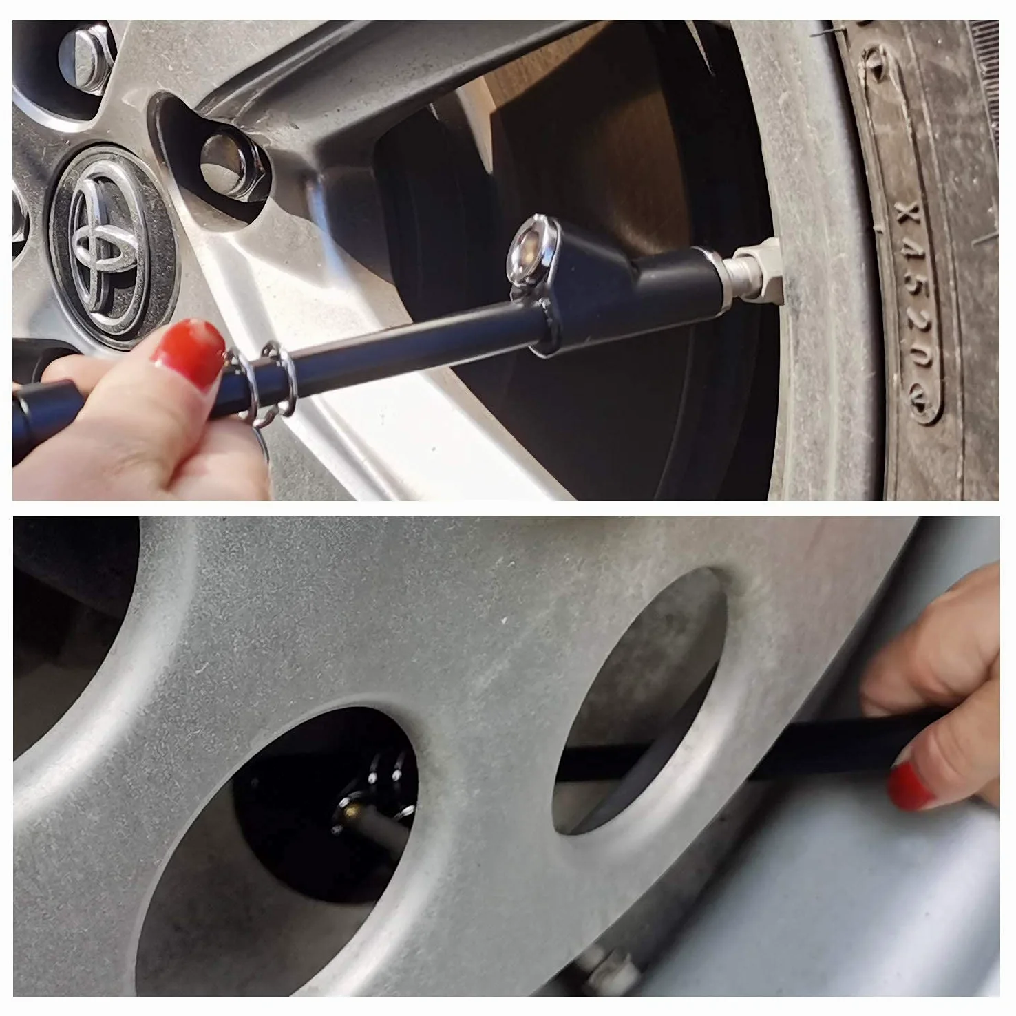 GODESON Medidor de presión de neumáticos de doble cabeza, medidor de neumáticos de alta resistencia, rango de 10 a 150 psi, doble cabeza para camión medidor de presión de aire (paquete de 12)