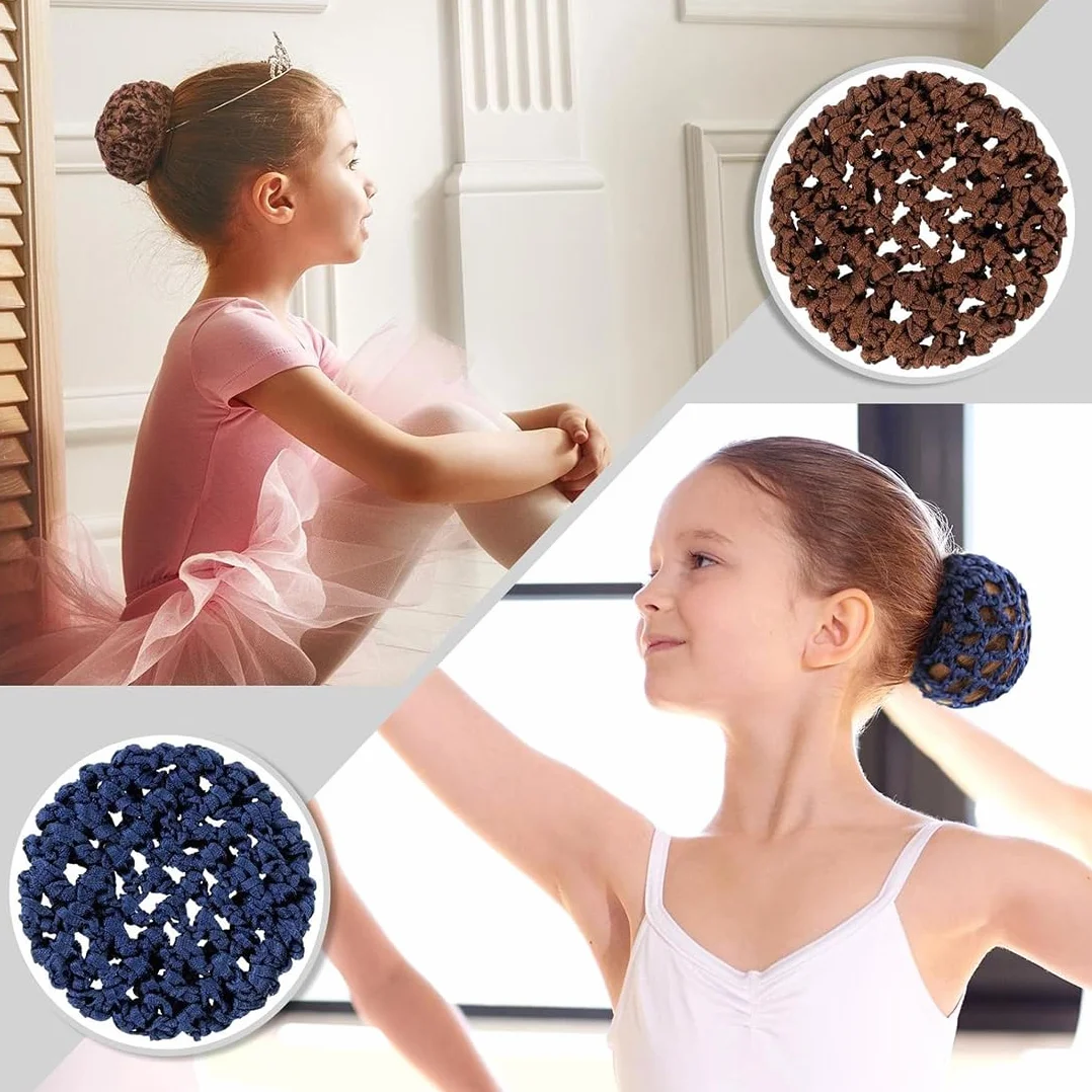 Redecilla para Cabello con Lunares 4 Piezas - Mallas Elásticas para Ballet y Baile