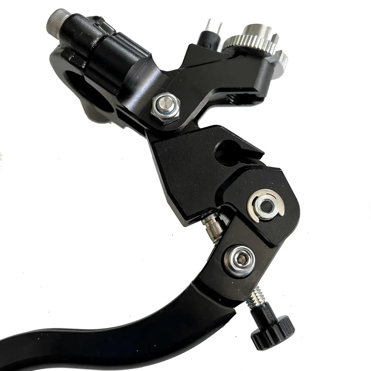 Freno Embrague Motocicleta Cable embrague CNC 22mm Universal motocicleta cuerda izquierda línea de tracción palancas(Titanium)
