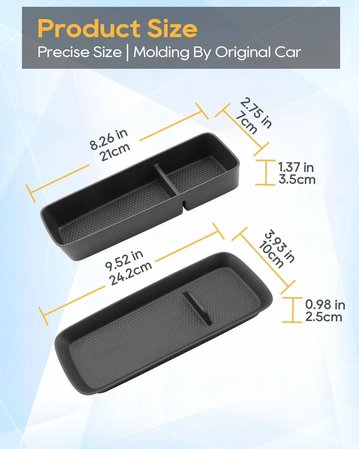 YEE PIN Para BYD Dolphin Surf/Seagull 2025 2026 2027 consola central caja de almacenamiento guantera doble capa extraíble Dolphin Surf/Seagull reposabrazos central organizador accesorios [2 unidades]