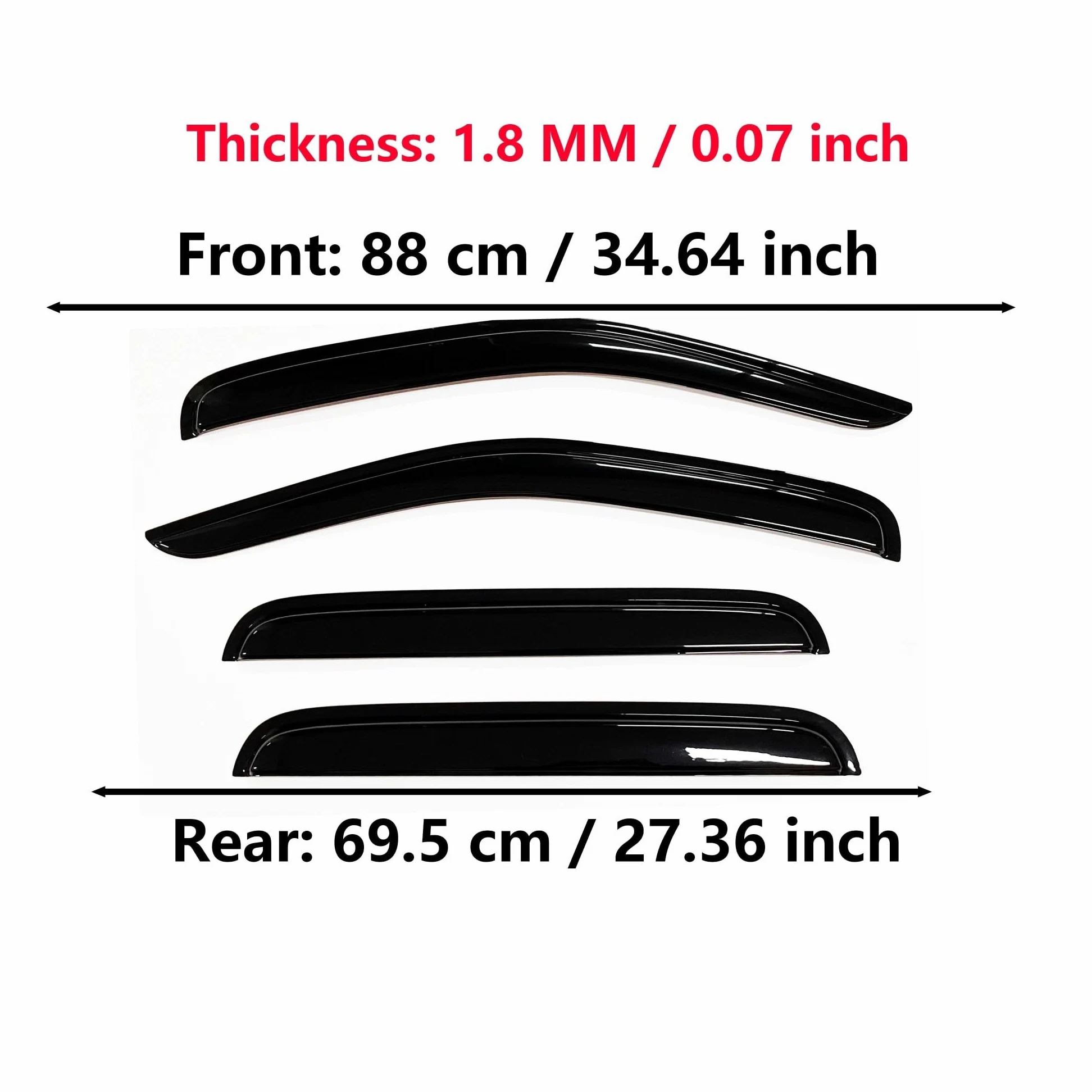 Deflectores Viento 4 Piezas Protectores De Lluvia Viseras Ventana Parasol Cubierta Solar para Nissan para Navara 2004-2015 Cabina Doble Escudo Meteorológico