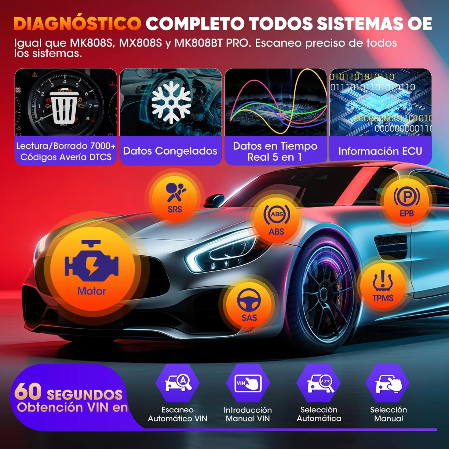 Autel MaxiDIAG MD906 Pro Diagnosis Coche Multimarca, 11 Servicios, Can FD | Sin Suscripción, Escáner para Coches MD906PRO 2026, Bluetooth Lite de MK808S MX808S Maquina Diagnosis Multimarca