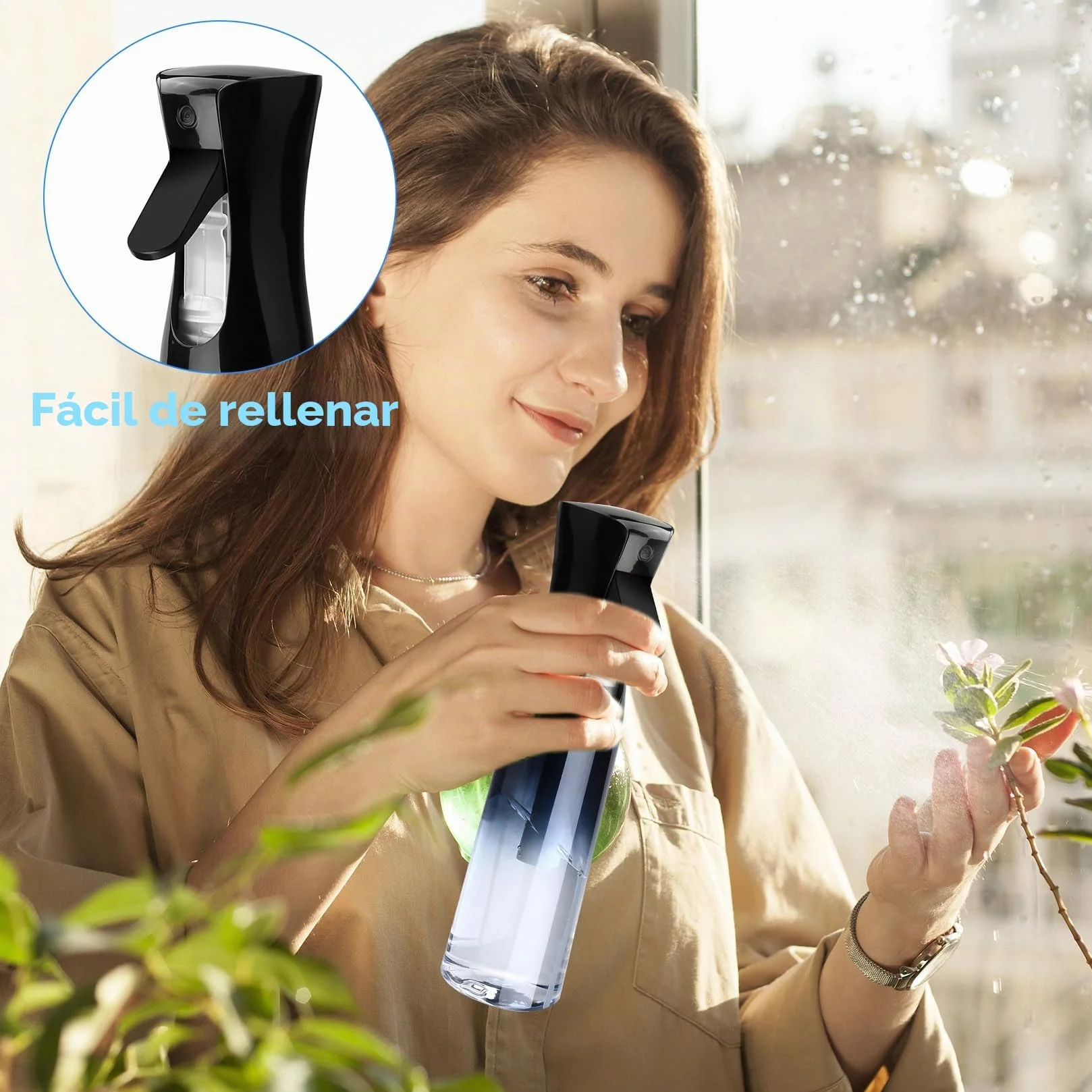 Pulverizador Agua Peluqueria 300ml Bote Spray Niebla Continua Vacíos