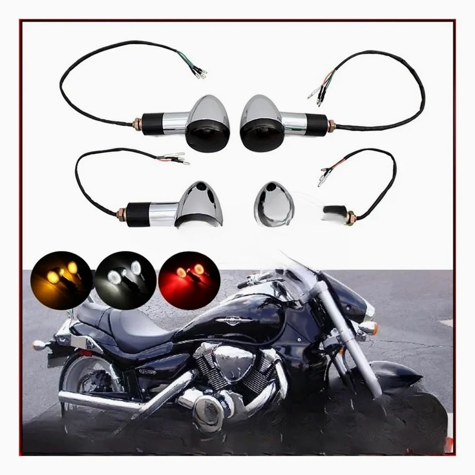 Intermitentes Moto Indicador Luces LED Delanteras Y Traseras para Motocicleta, Indicadoras De Freno, Lámpara Día para para para M109 Universal M10