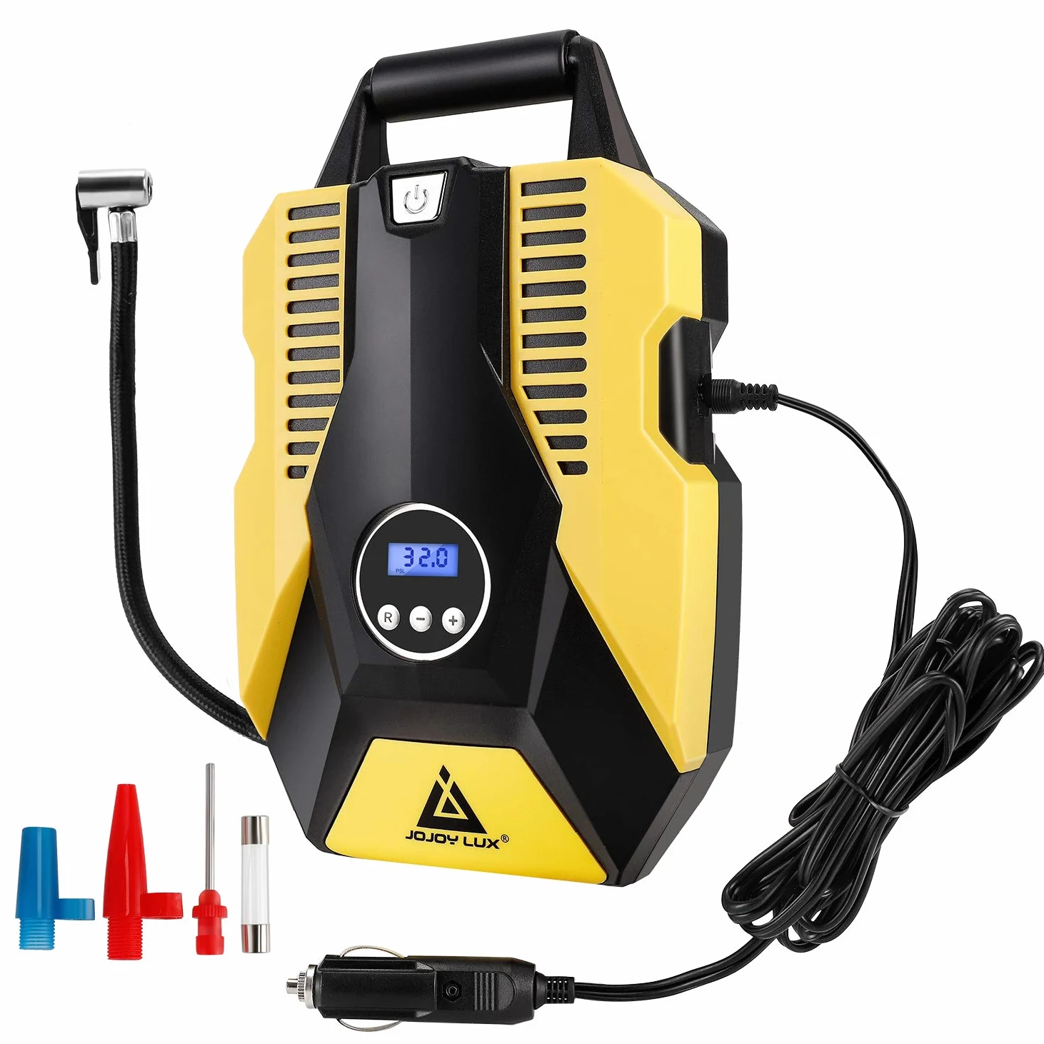 WERPOWER Digital Tire Inflator, 12V DC Portable Air Compressor Pump for Car Tires, 150 PSI Auto Shut Off with Emergency LED Flasher.