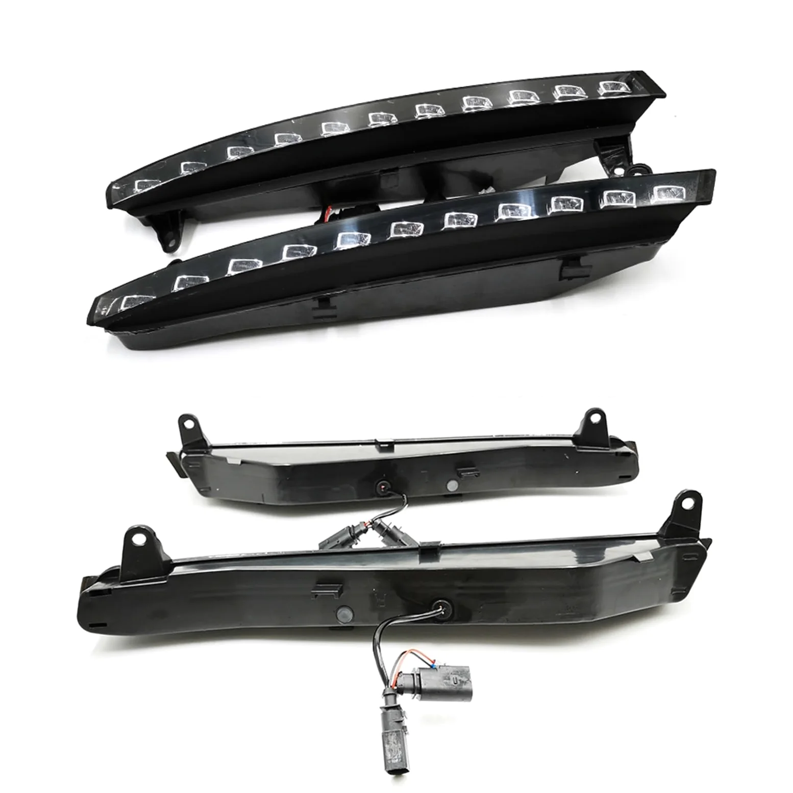 Luces Diurnas LED DRL De 12 V, Luz Antiniebla Diurna con Intermitente Amarillo para Q7 (2006, 2007, 2008 Y 2009) Antiniebla Luz Diurna(1 par,Dynamic)