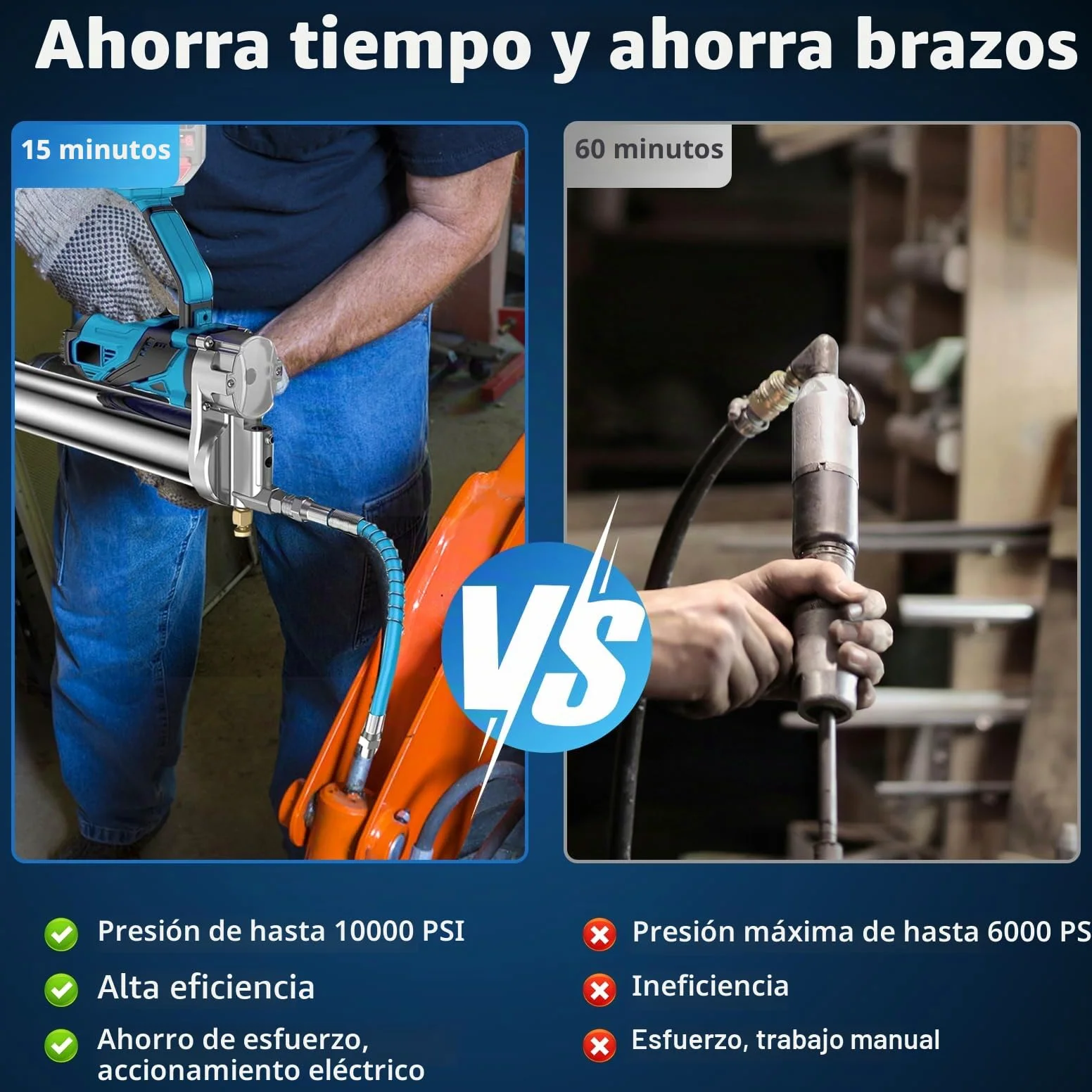 LIROPAU Pistola engrasadora a batería engrasadora Compatible con Makita 18V | pistola engrasadora eléctrica a batería, manguera de 45cm, 1 alicates de bloqueo, punta puntiaguda, engrasadora
