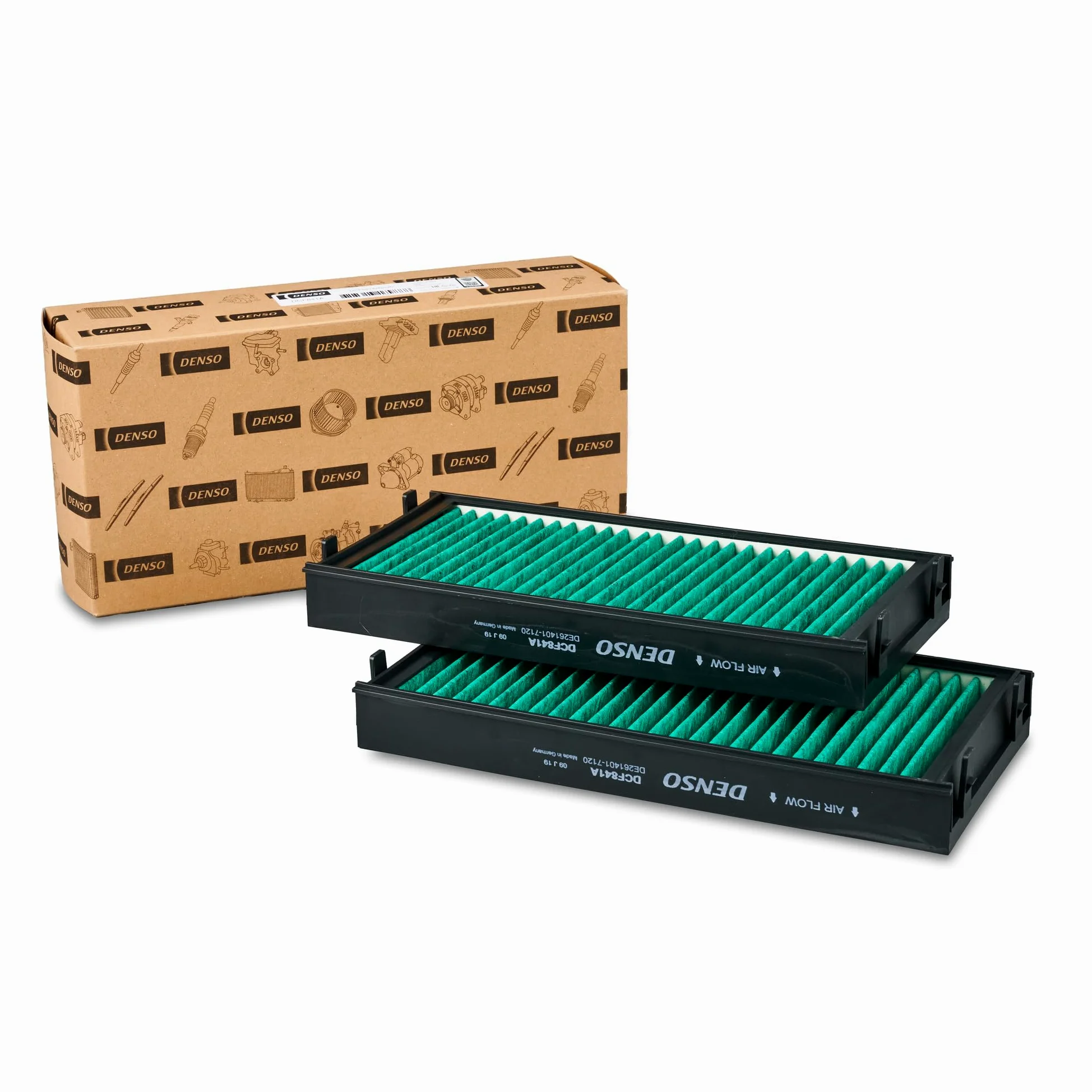 Filtro de habitáculo DENSO ClearAir+ (Referencia DCF841A) Filtración de 5 capas con protección antibacteriana, elimina hasta el 99% de bacterias y virus