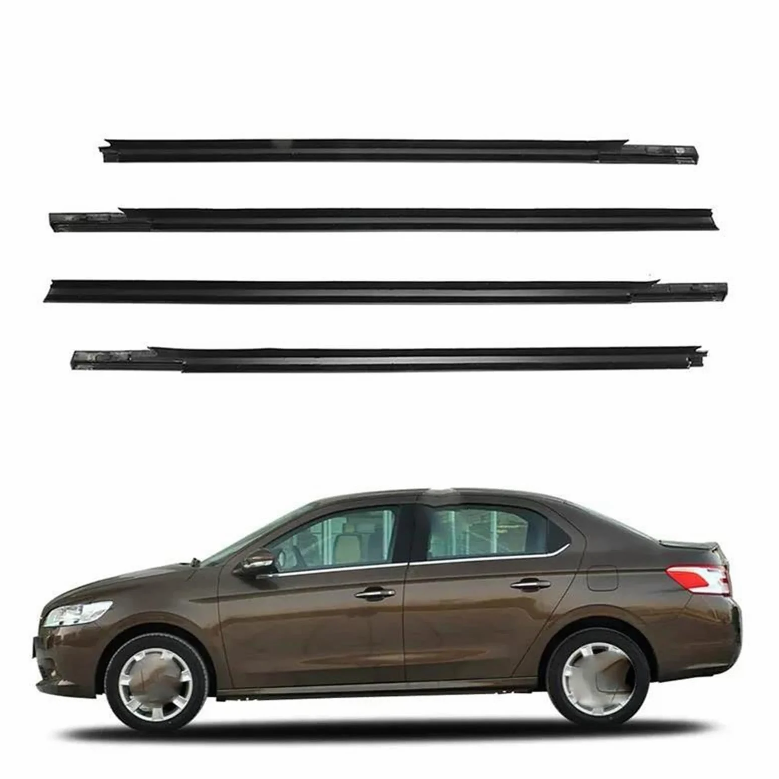 Burlete Aislante para Ventana Para Citroen Para Elysee 2014 2015 2016 Burletes Puertas Ventanas De Coche(Chrome)