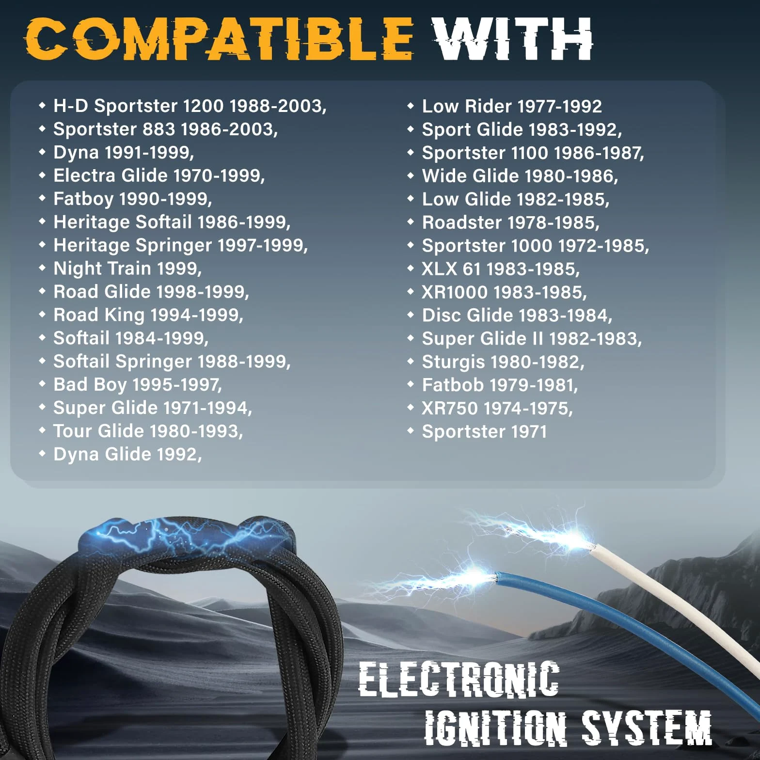 Bobina de encendido electrónico dual de repuesto DS6-1 compatible con carburador HD 1970-2003