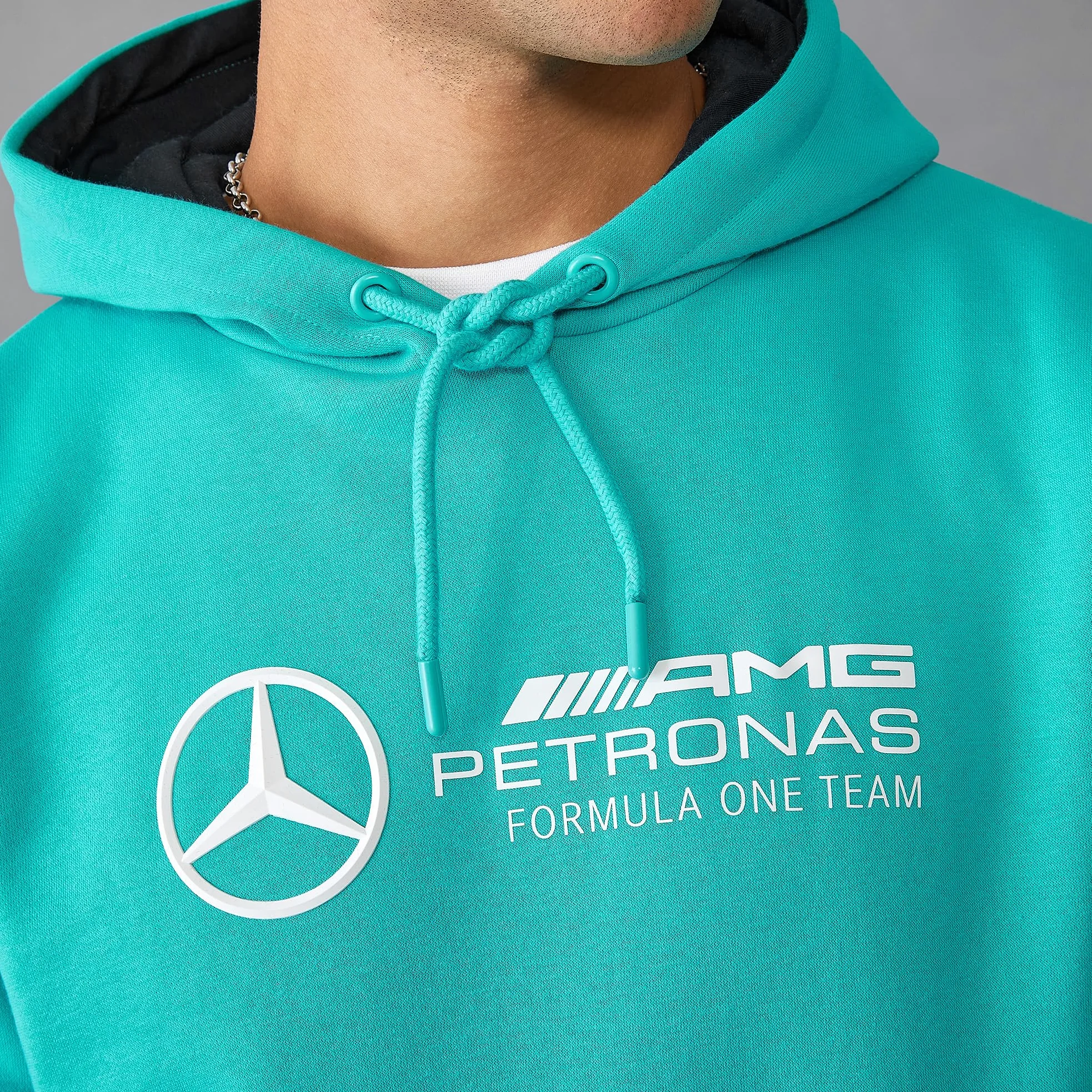Mercedes AMG Petronas Sudadera con Capucha de Hombre F1 con Gran Logotipo del Equipo en 3D - Azul ultramarino - Tamaño: M