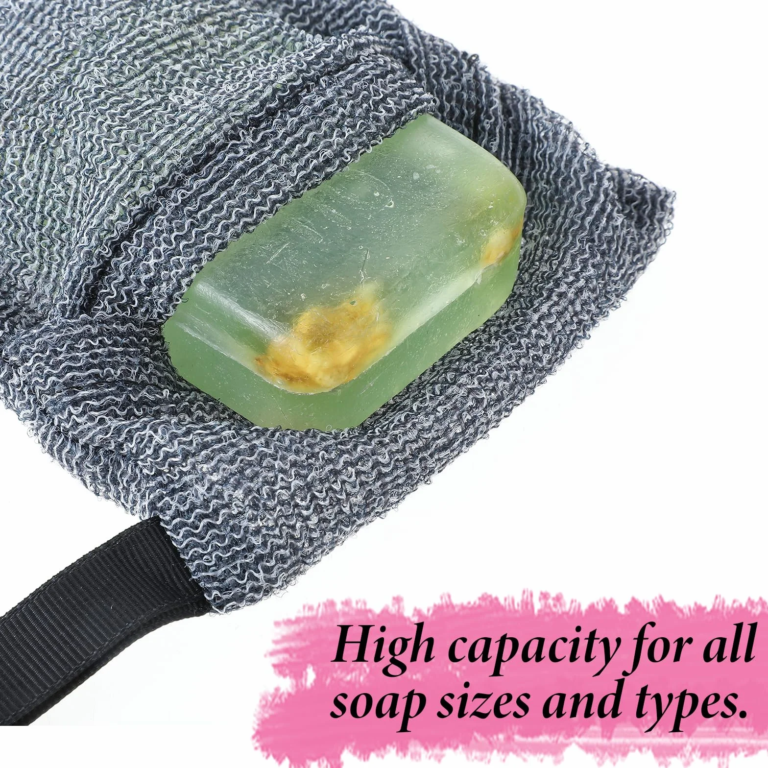 Bolsas de jabón sólido esponja exfoliante corporal doble capa