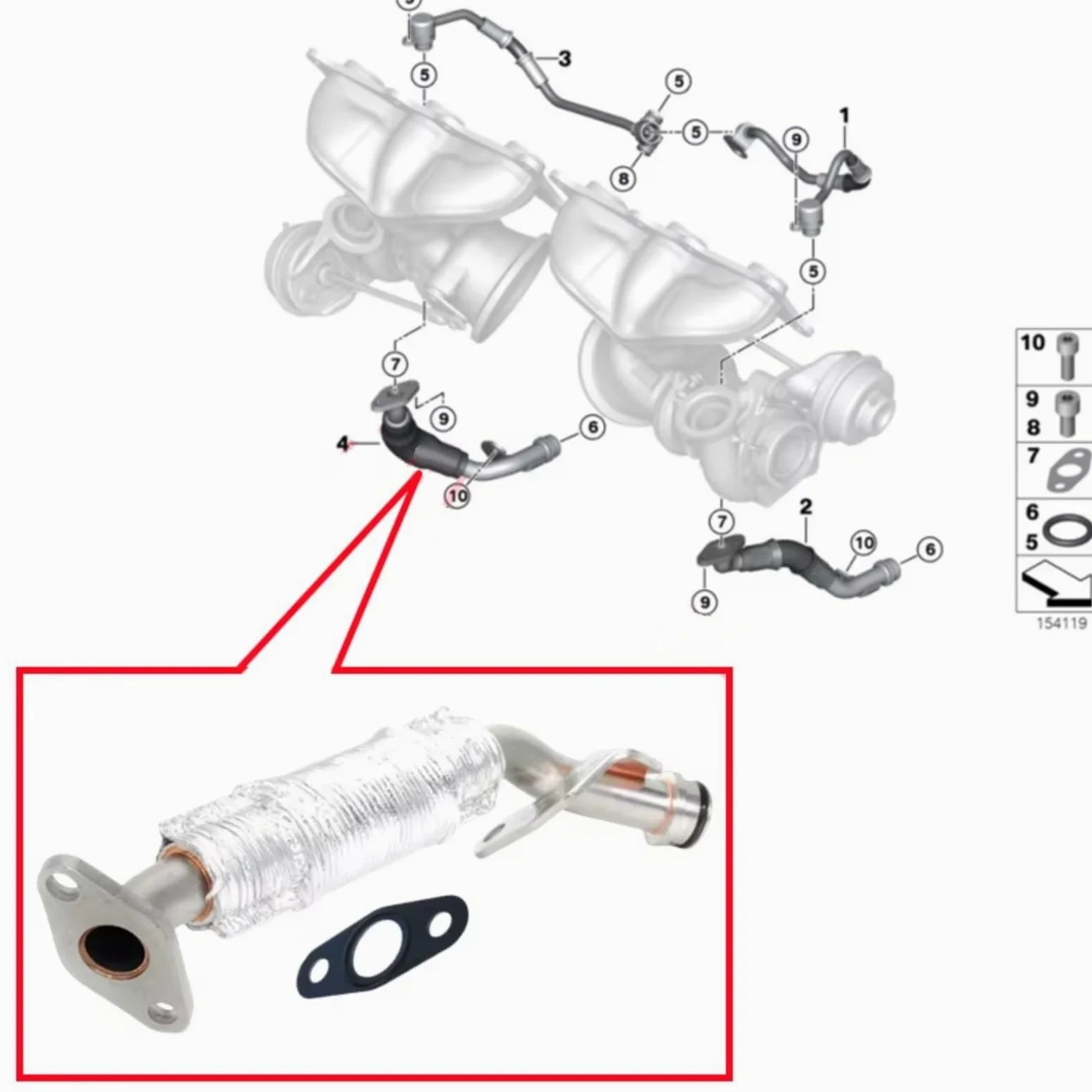manguera Retorno aceite Compatible Con Para E82 E88 135i E90 E91 E92 E93 335i E60 Línea De Drenaje De Aceite Para Turbo Trasero Tubo De Aceite Turbocompresor Del Coche 11427562800