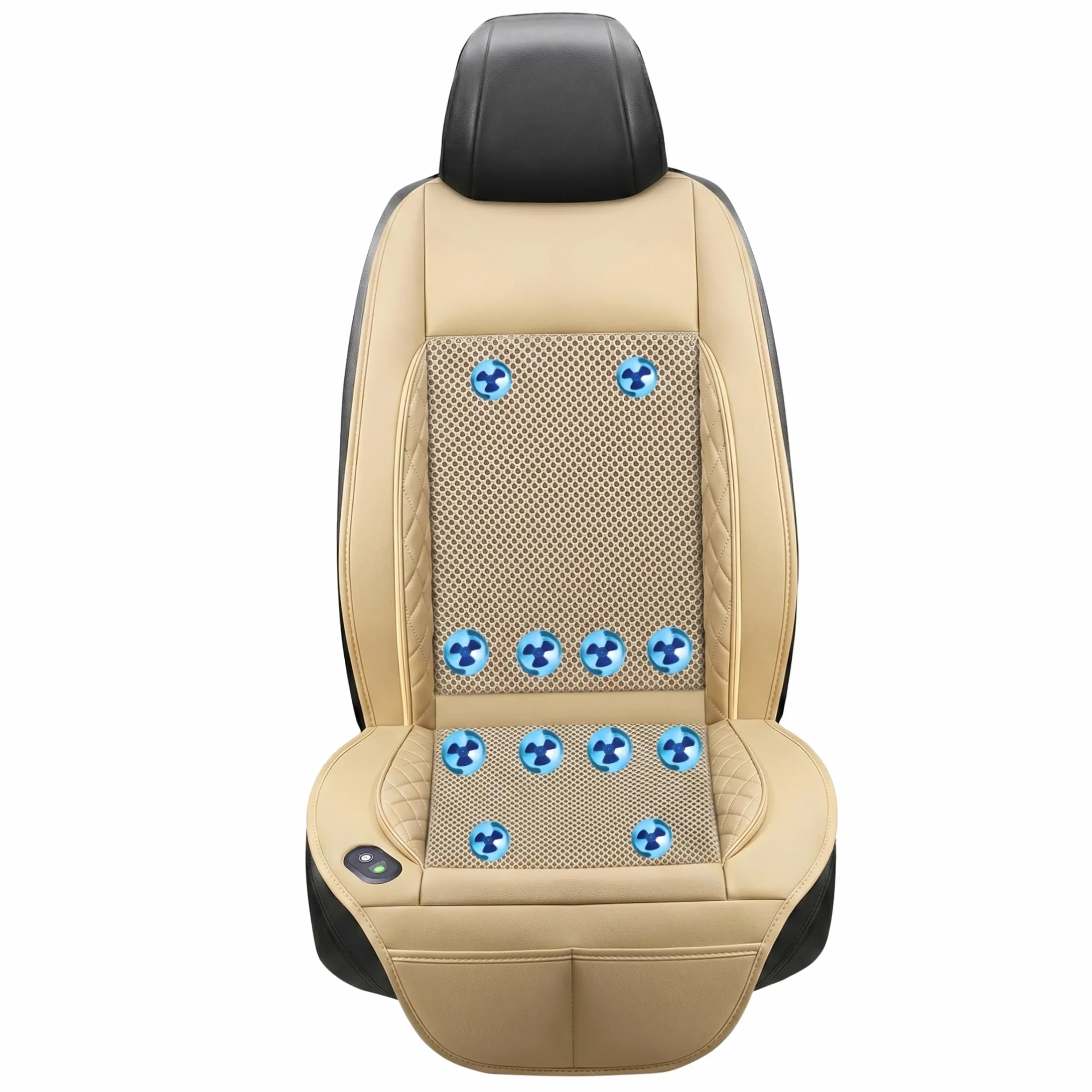 Funda de asiento de coche antideslizante y transpirable, cojín ajustable para asientos de coche con velocidad del viento, enfriador de asiento de verano para camión, SUV, silla de oficina, color