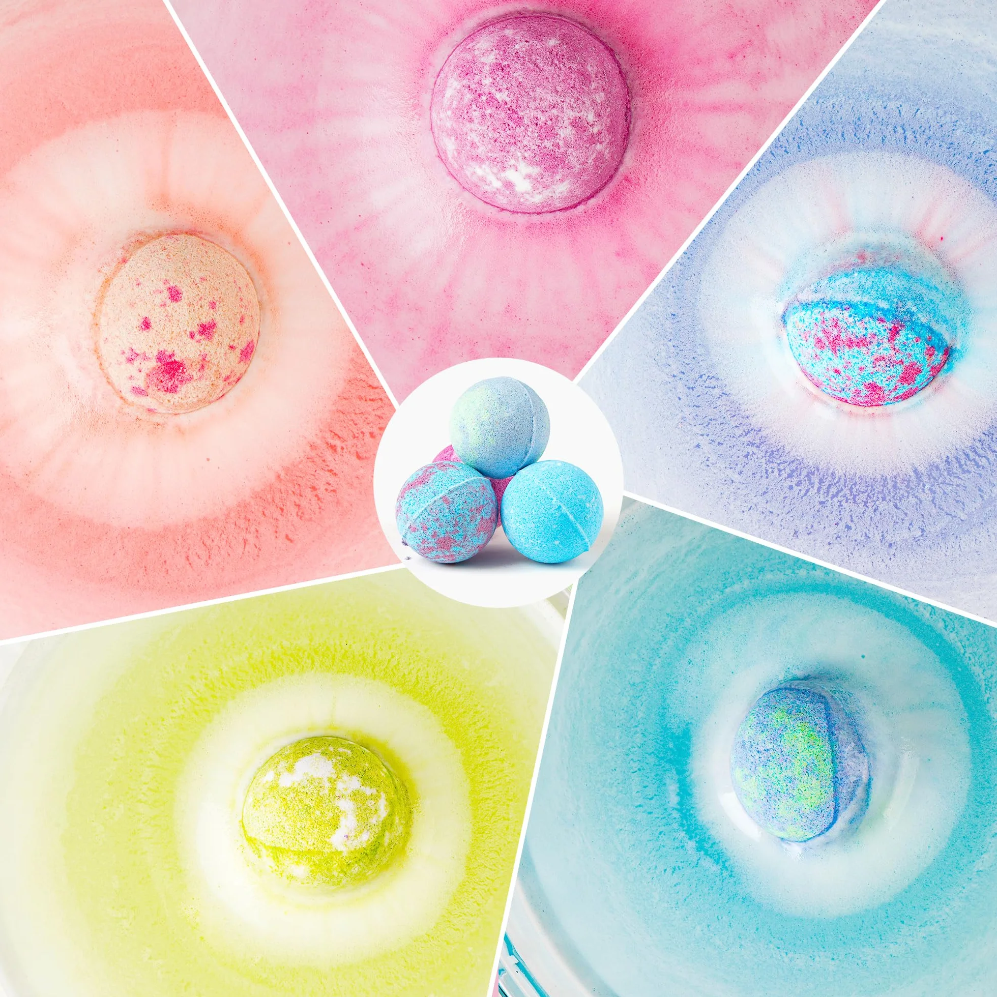 Bombas de Baño Orgánicas Naturales Veganas con Aceites Esenciales, Regalo de Spa Individual para Mujer