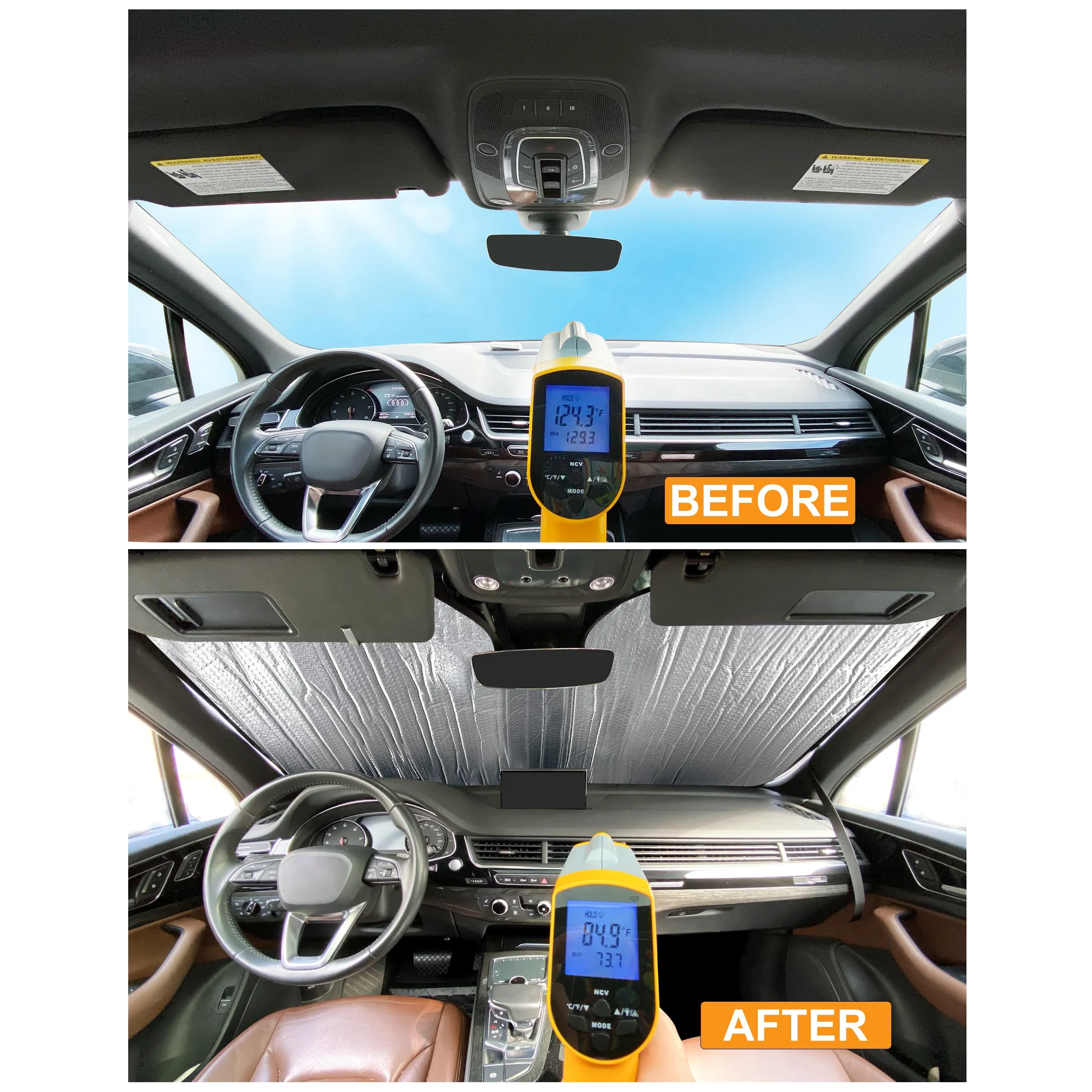 EPHIIONIY YelloPro - Parasol Reflectante para Parabrisas Delantero de Coche con protección UV Reflectante, para 2019 2020 Acura RDX SUV, Tech, A-Spec, Advance SUV