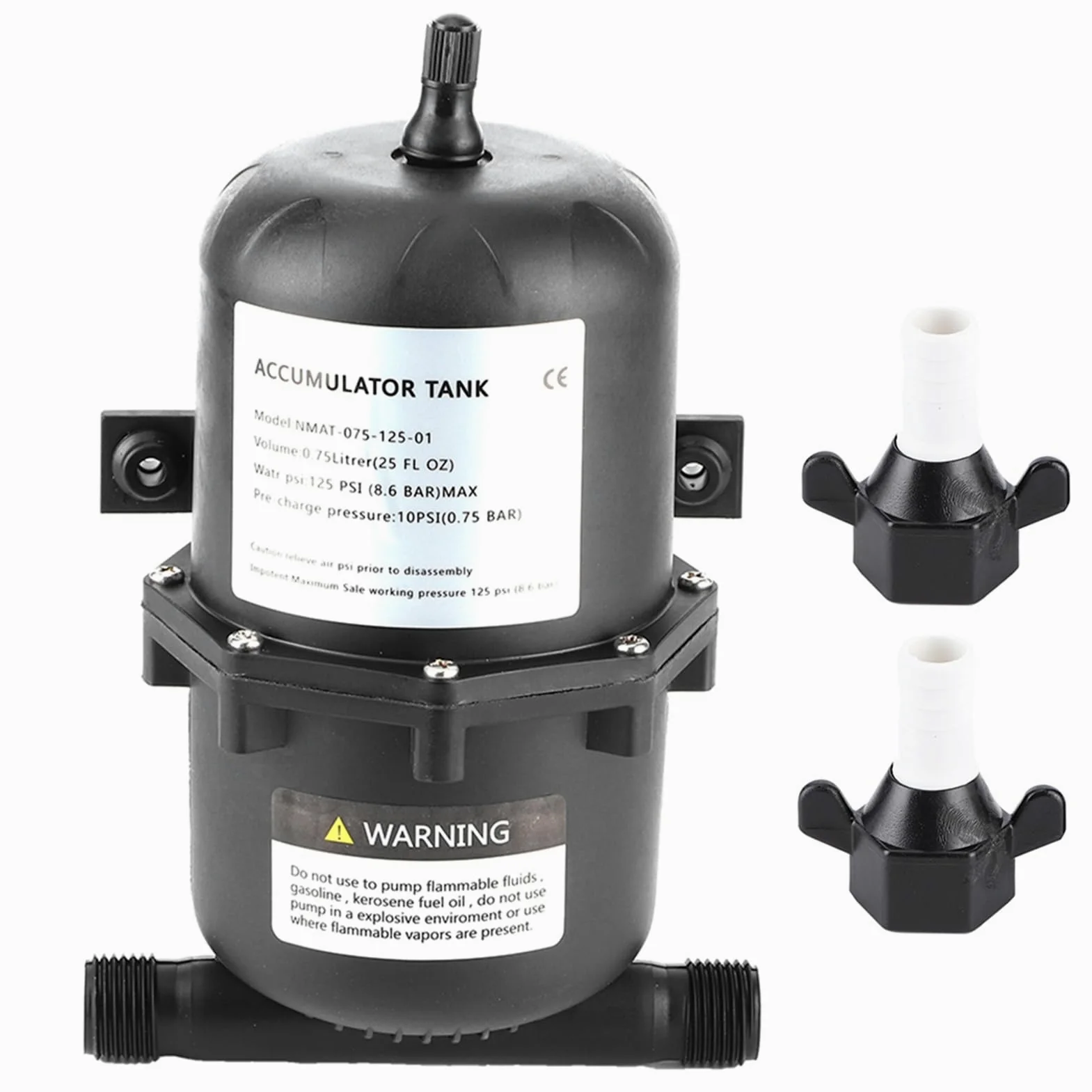 Control de Flujo de Bomba de Agua del Tanque Acumulador con Vejiga Interna, Tanque Prepresurizado de 0,75L 125PSI Que Reduce el Ciclo de la Bomba y Suaviza el Flujo de Agua