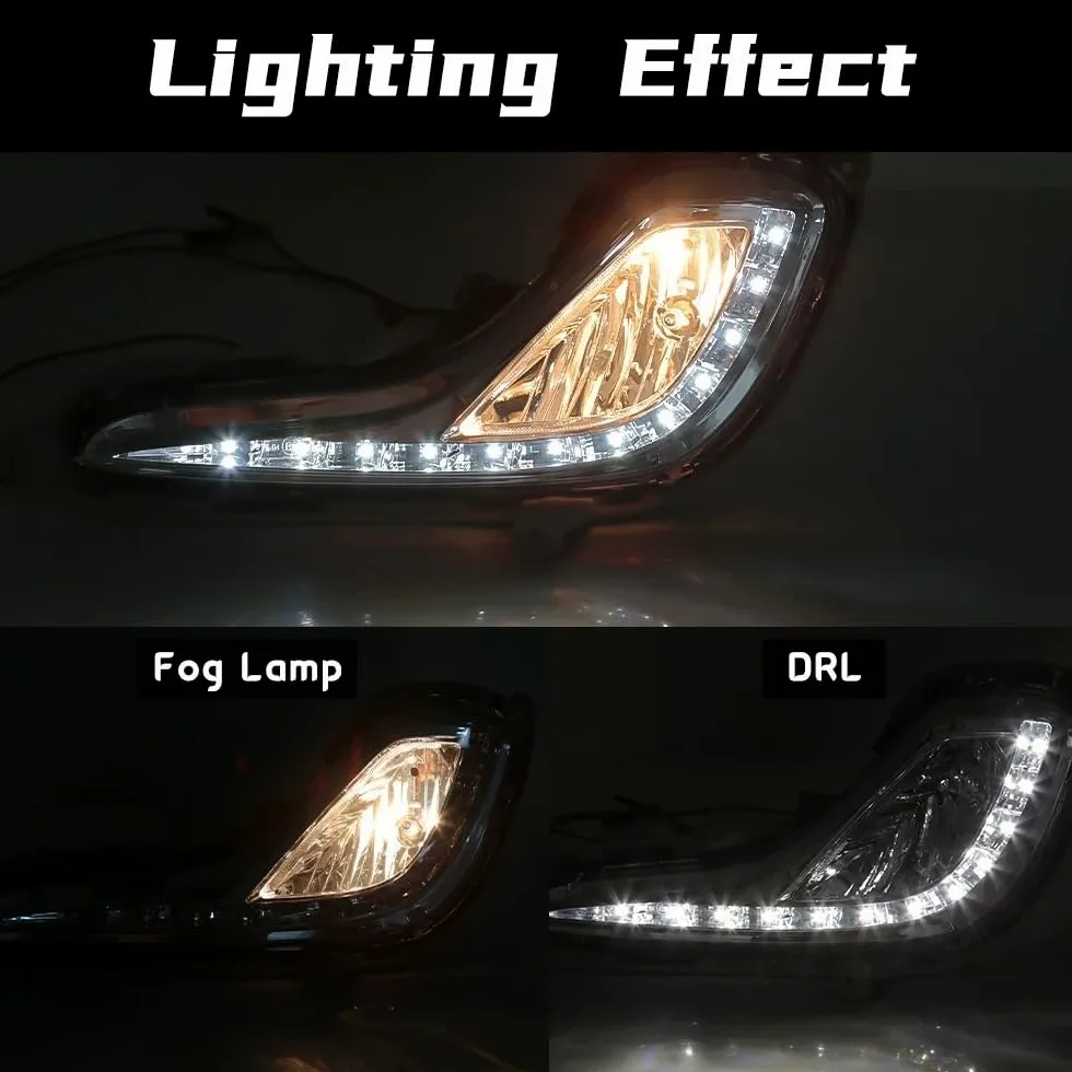 Antiniebla Luces Diurnas LED DRL Para Hyundai Para Accent 2012-2017 Faros Antiniebla Delanteros Impermeables