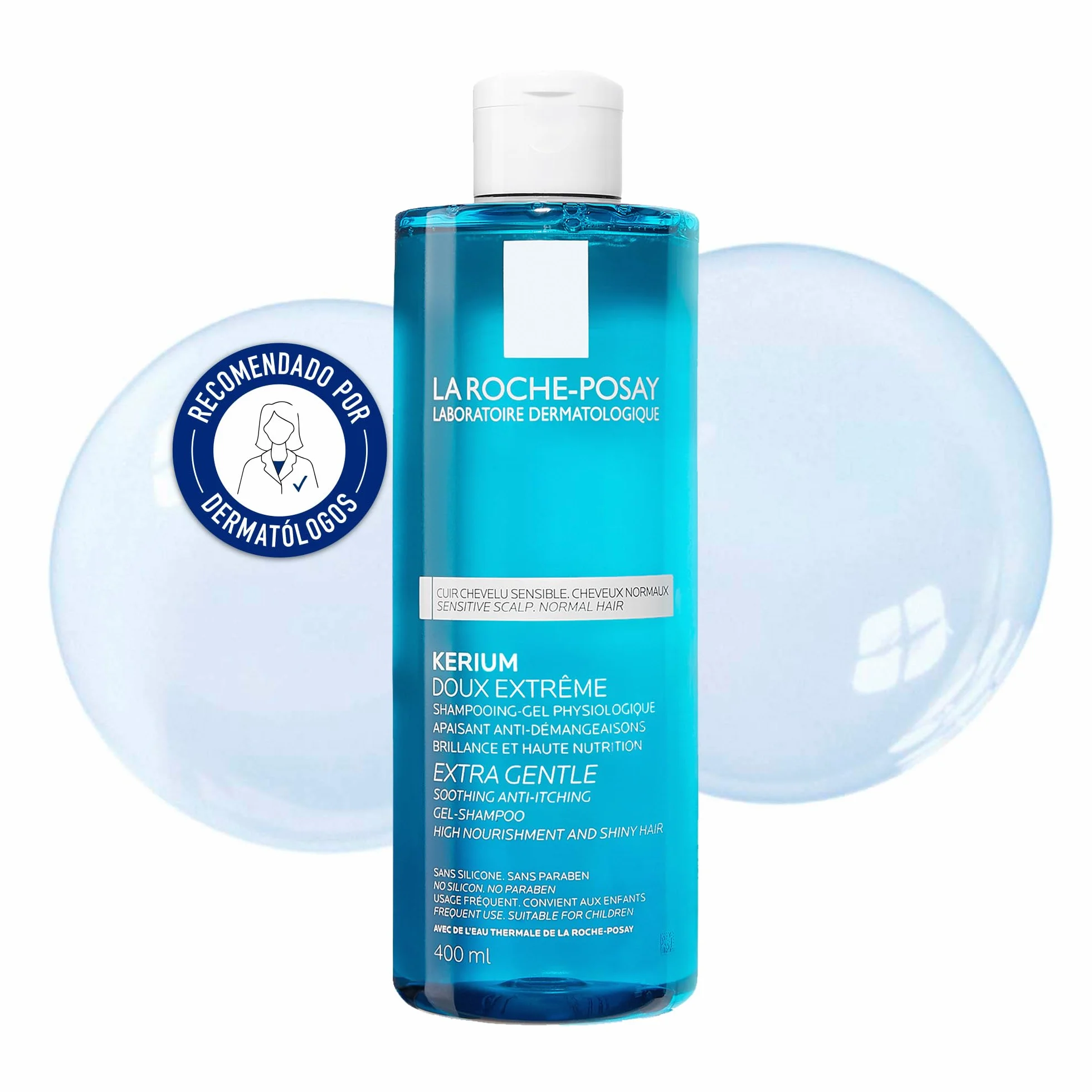 La Roche Posay Kerium Extra Suave Champú Fisiológico en Gel para Cuero Cabelludo Sensible 400 ml